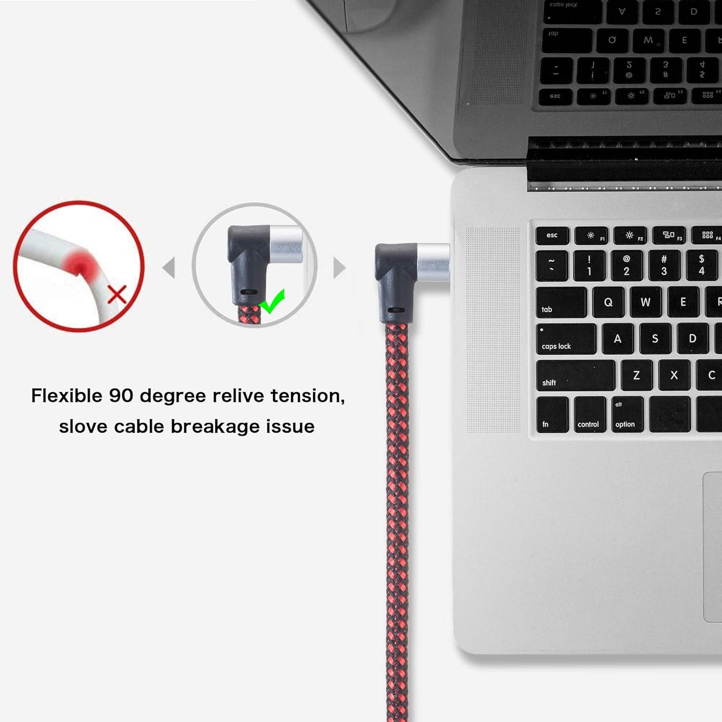 Male to Male Audio Cable 6Ft, 90 Degree TRRS 3.5mm 4 Pole Nylon Braided Stereo Aux Cable for Headphones, PS4, Phone, Tablet, Headset, PC, Laptop and More