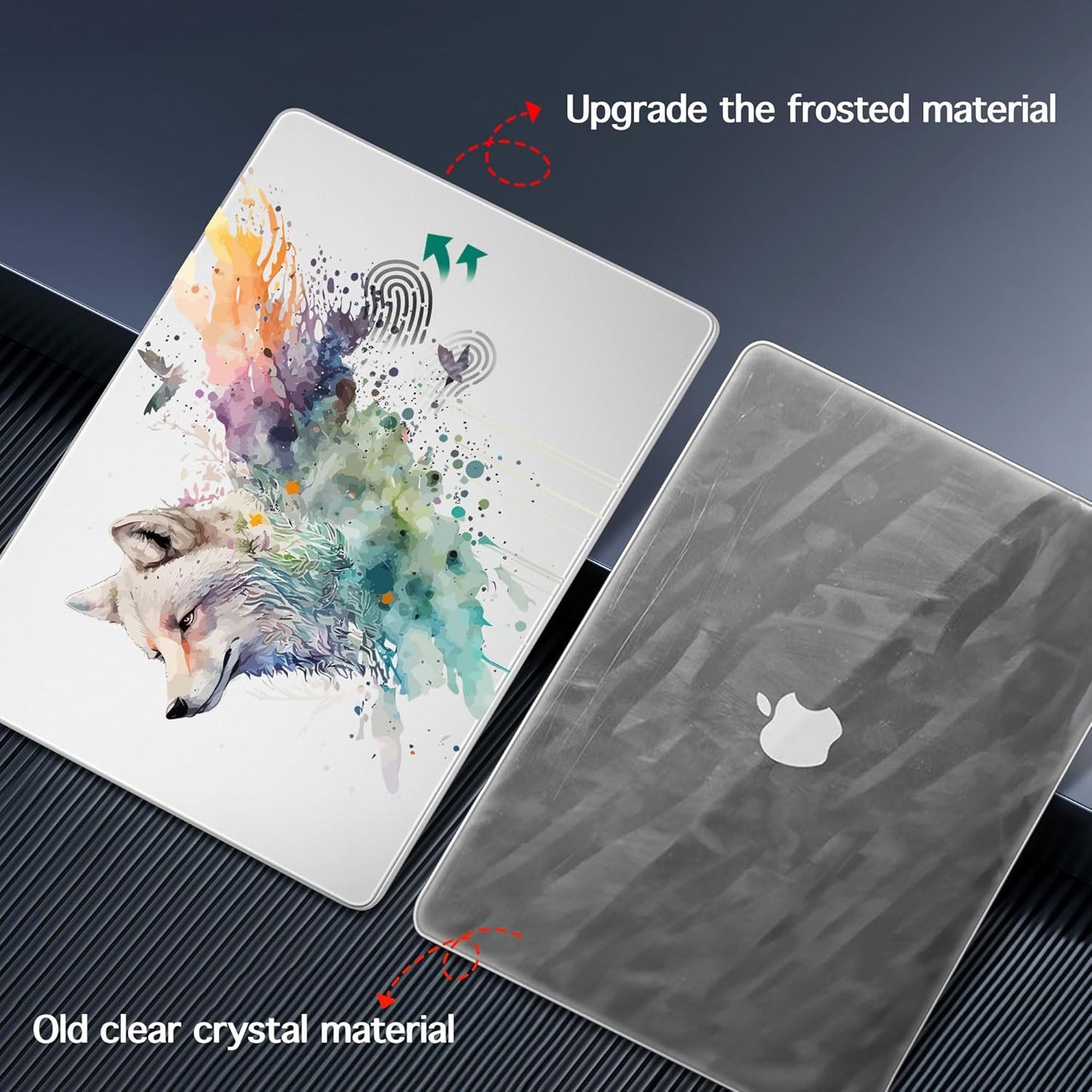 for MacBook Pro 16 inch Case 2021 2022 2023 2024 Release A3186 A3403 M4 A2991 M3 A2780 M2 A2485 M1 Pro/Max, Hard Shell Case with Screen Protector & Keyboard Cover, Wolf