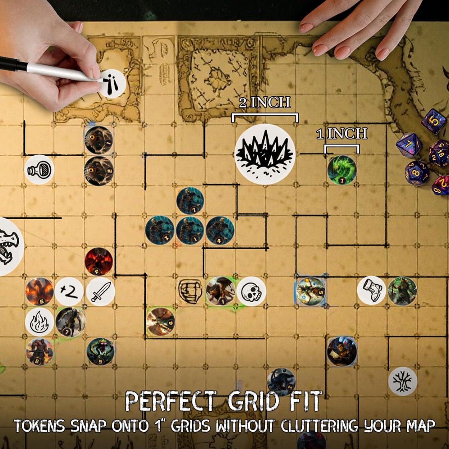 CZYY RPG Dry Erase Token Set - 192 PCS | Reusable Blank Tokens, Creature Tokens, 5E Class Characters with Maker Pens | Ideal for DND, Pathfinder, TTRPGs, MTG & Board Game
