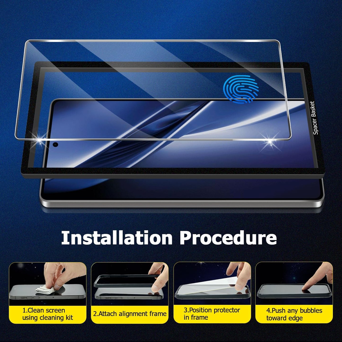 [4Pack] Screen Protector For Galaxy S25 Ultra [Tempered Glass] [Japan Glass with 9H Hardness] Fingerprint unlock with installation frame HD clear Screen Protector