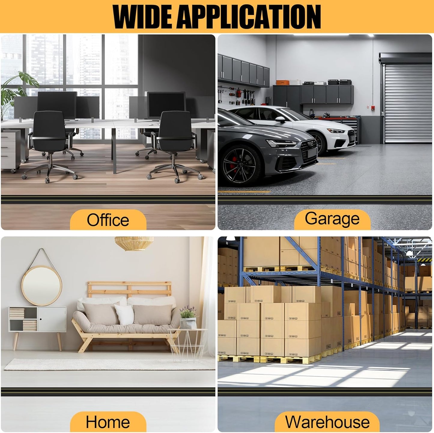 13Ft Cord Cover Heavy Duty Cable Protector 3 Channels Contains Cords Cables and Wires Easy to Unroll-Conceal Wires of Home Office Warehouse Workshop Concerts or Other Outdoors Surround(6.5Ft x 2)