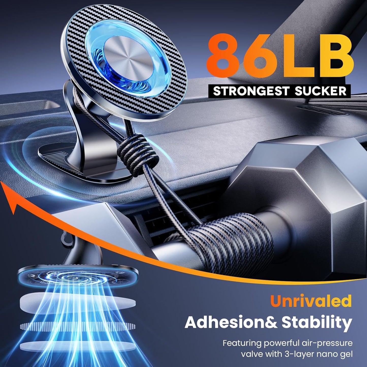 for MagSafe Car Mount Magnetic Phone Holder for Car [2025 Upgraded 22X Magnets & Double-Hooks] Phone Holders for Your Car Stand for Dashboard Vent GPS for iPhone 16/15/14/13/12 Android etc