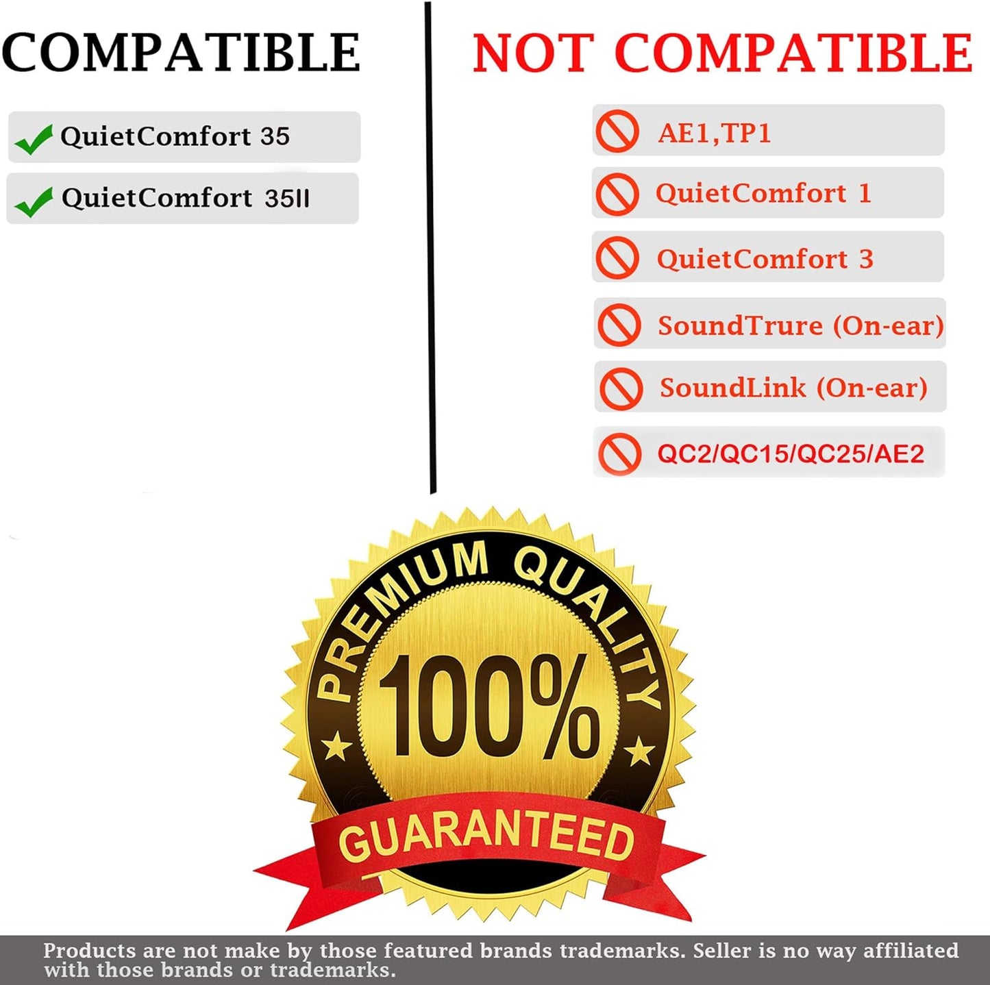 Replacement Ear Pads Cushion Compatible with Bose QuietComfort QC 35/35 ii Headphones