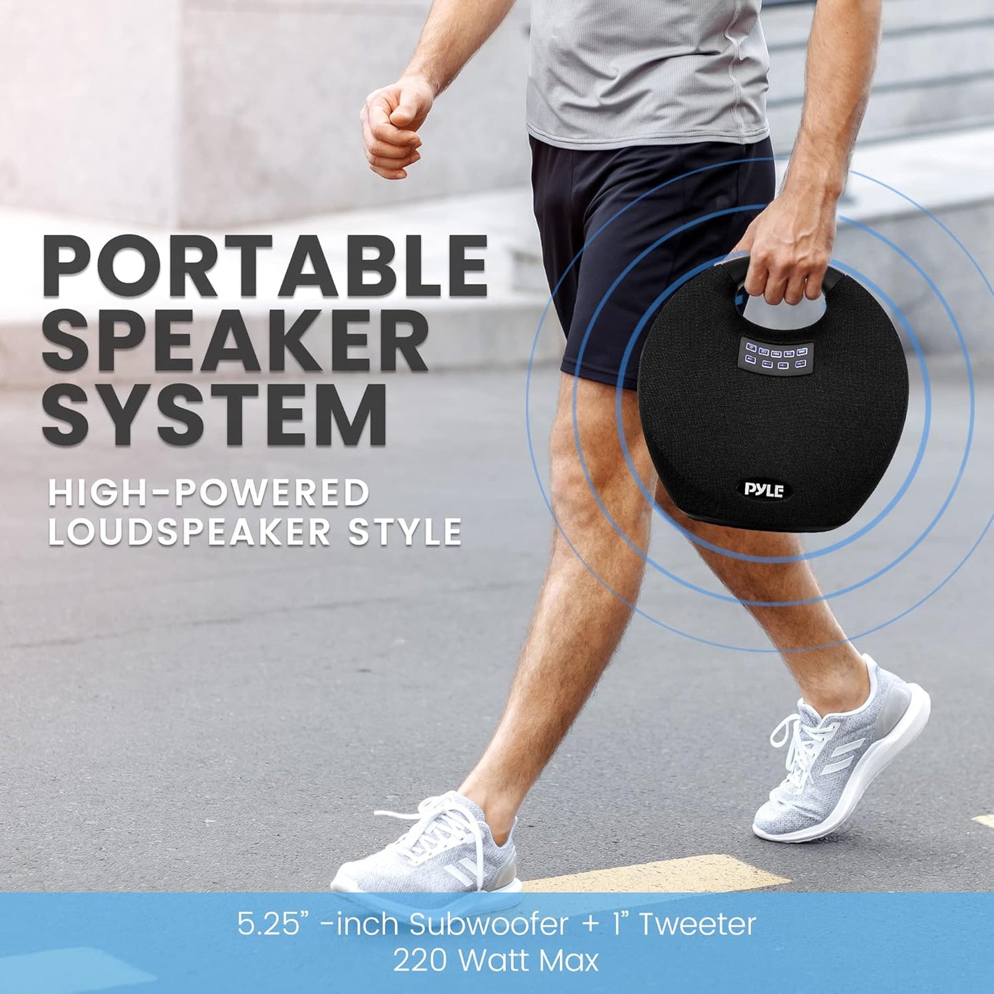 Pyle Mini IPX4 Waterproof Wireless Portable Bluetooth Speaker, with Built in Rechargeable Battery, Wireless Microphone, Clear Surround Sound, for Indoor and Outdoor Activities