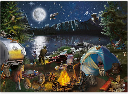 QUOKKA Jigsaw Puzzles 1000 Pieces for Adults - Campfire Activity for Kids Ages 8-12 and Up - Colourful Game Toy for Family