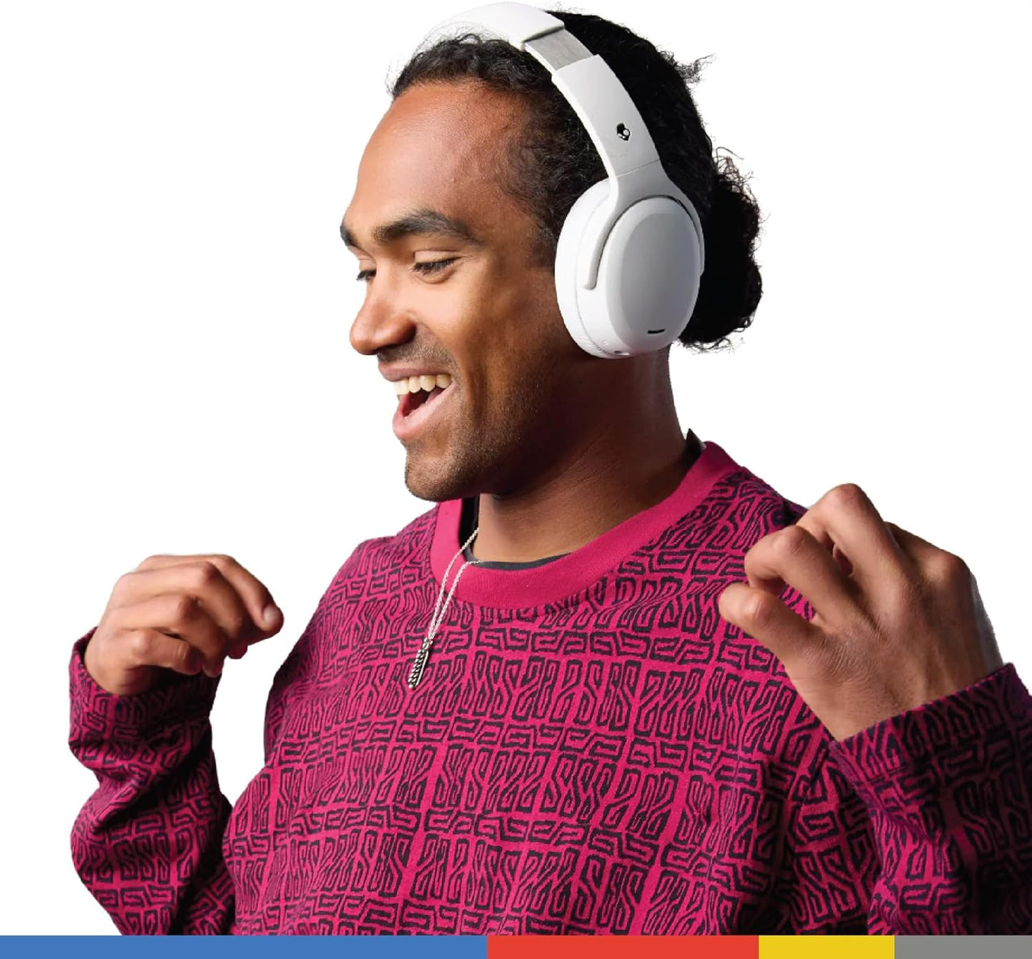 Skullcandy Crusher ANC 2 Over-Ear Noise Canceling Wireless Headphones with Sensory Bass and Charging Cable, 50 Hr Battery, Skull-iQ, Alexa Enabled, Microphone, Works with Bluetooth Devices - Bone