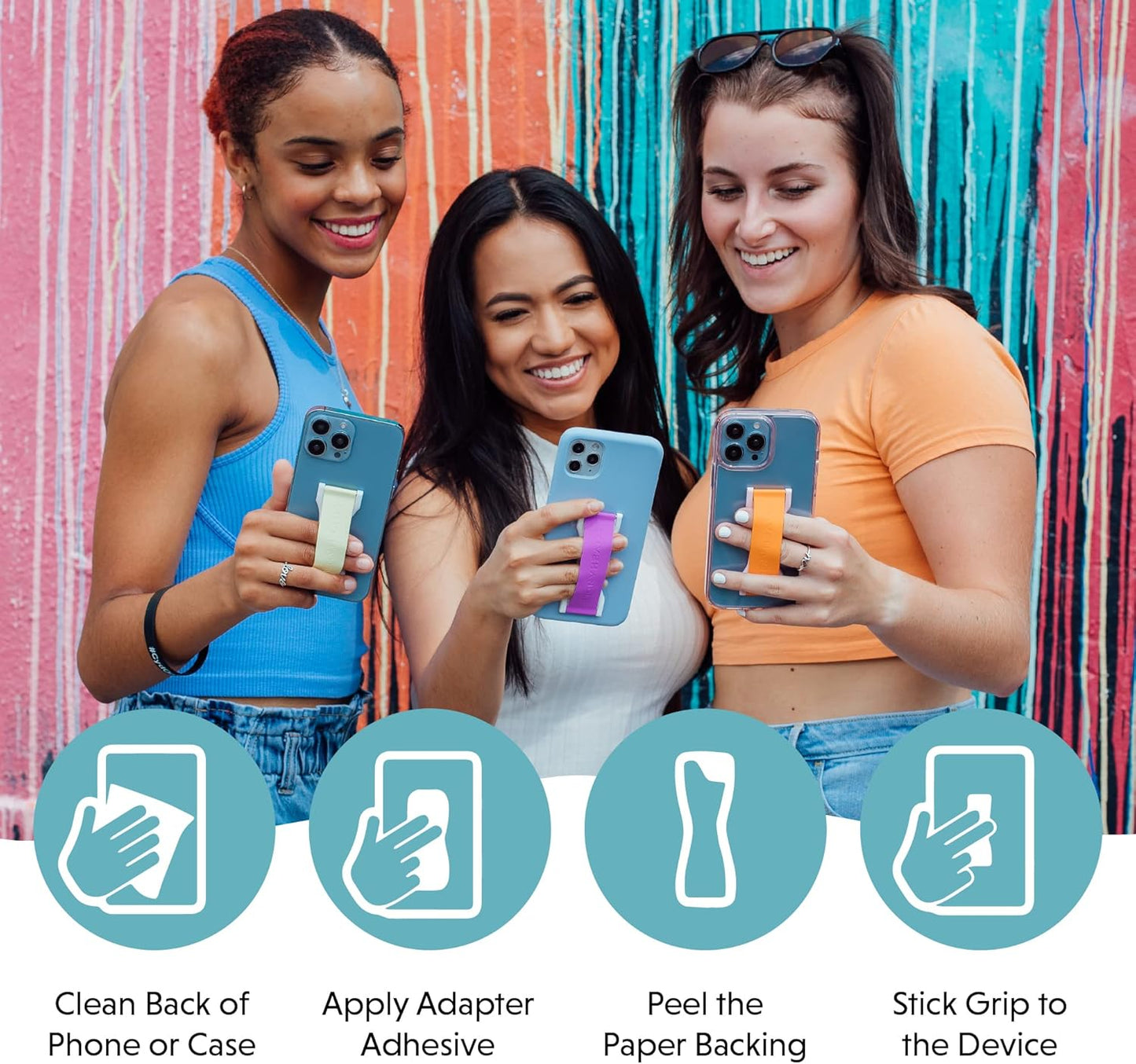 LOVEHANDLE PRO Premium Phone Grip - Silicone Phone Strap - Magnetic Phone Mount and Kickstand for Smartphone and Tablet - Party Bear Silicone