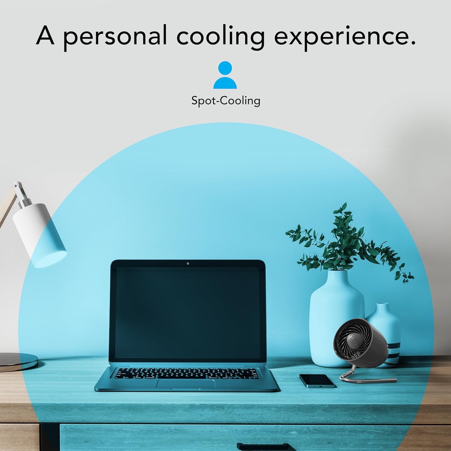 Vornado Pivot Personal Air Circulator Fan, 6-inch, Quiet Portable Travel Fan, 3 Speeds, Storm Gray