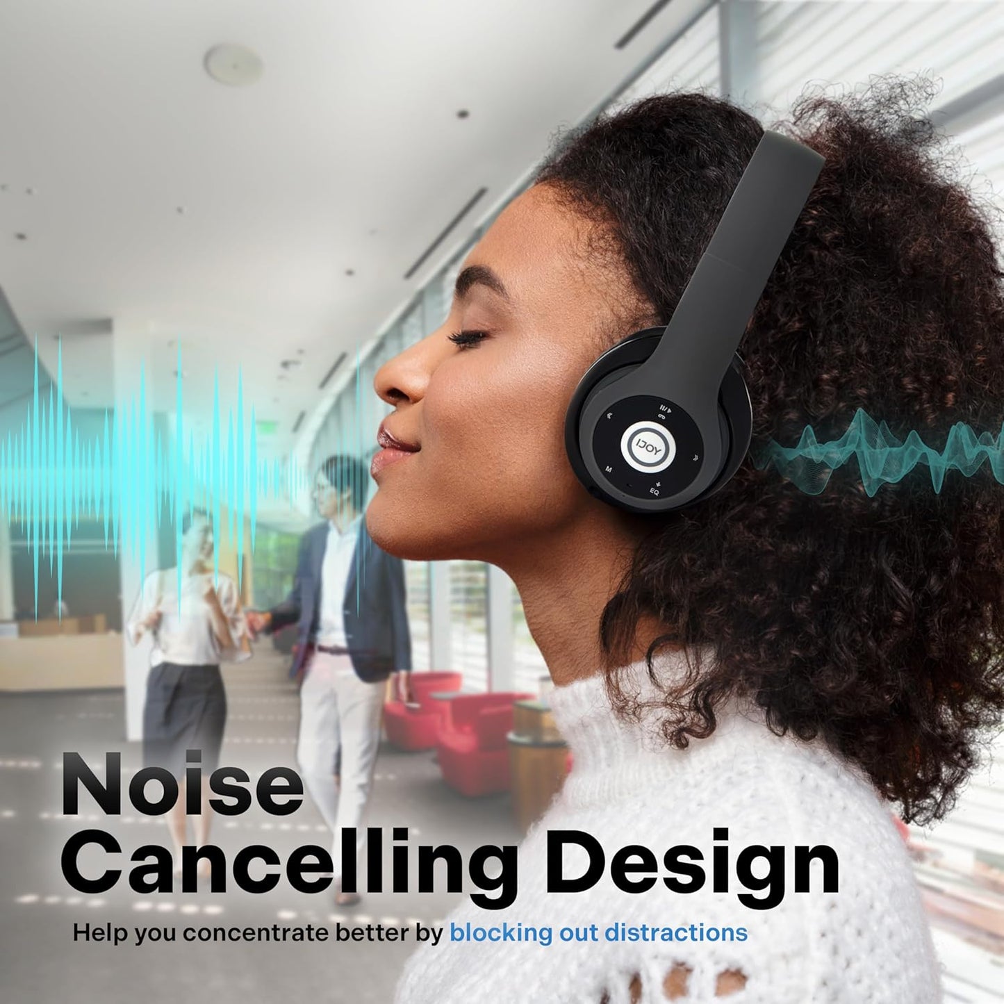 iJoy Bluetooth Headphones Over Ear, Wireless and Wired Foldable Headset Built-in Microphone, FM, Micro SD Card Slot - (Green) Adults Kids Men Women