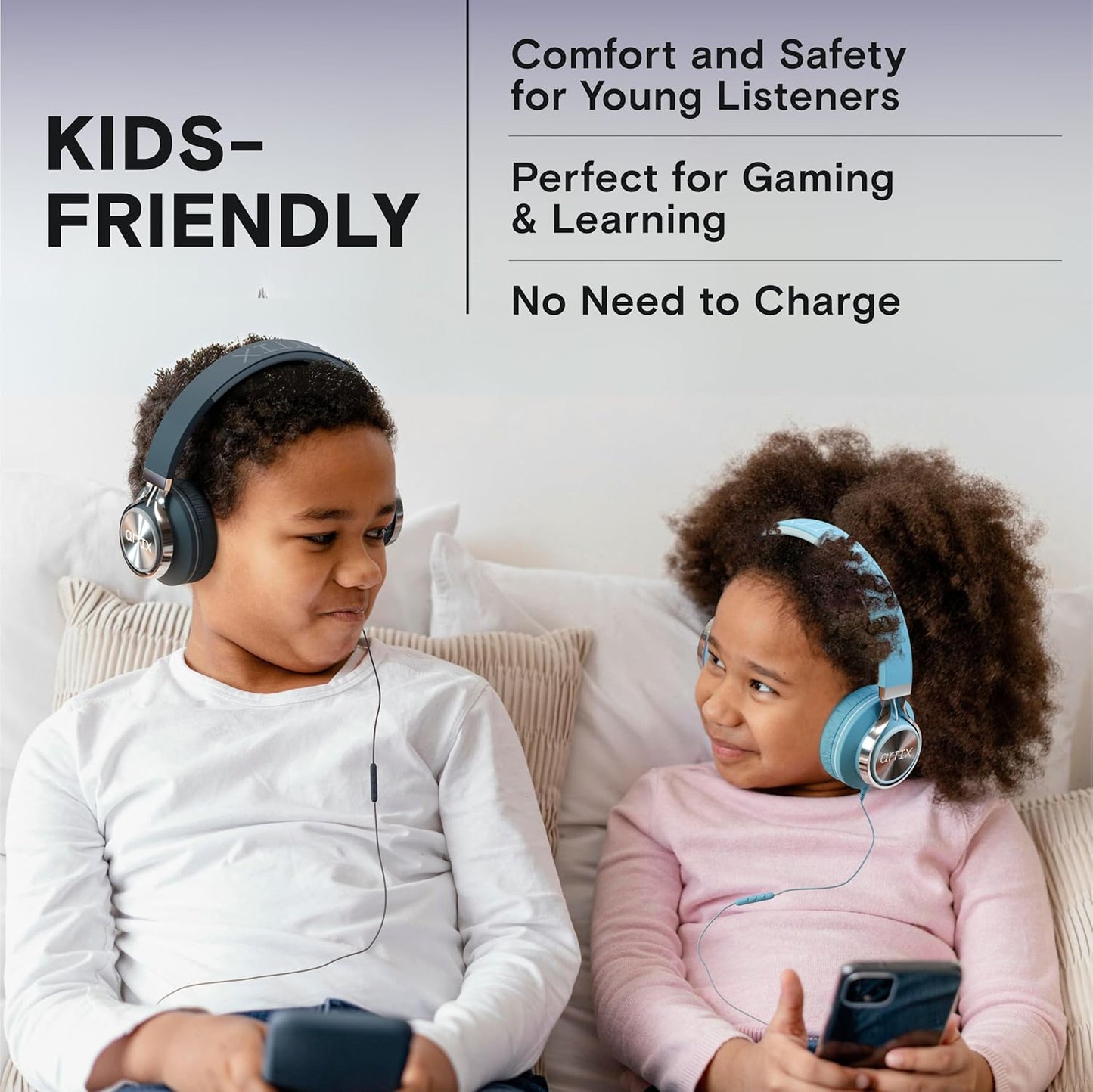 ARTIX CL750 USB C Wired Headphones with Mic & Volume Control Noise Isolating for iPhone 15-16, Samsung Computer Earphones Wired, On-Ear with Wire, Plug in and Play