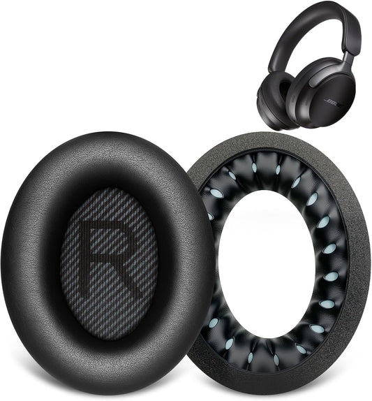 Replacement Ear Pads for Bose QC45/35/25/15/QC2/Ae2/Ae2W/Sound Link/Sound True Headphones,Softer Leather,Noise Isolation Memory Foam,Added Thickness,Durability,Quiet Comfort (Black, a Pair)
