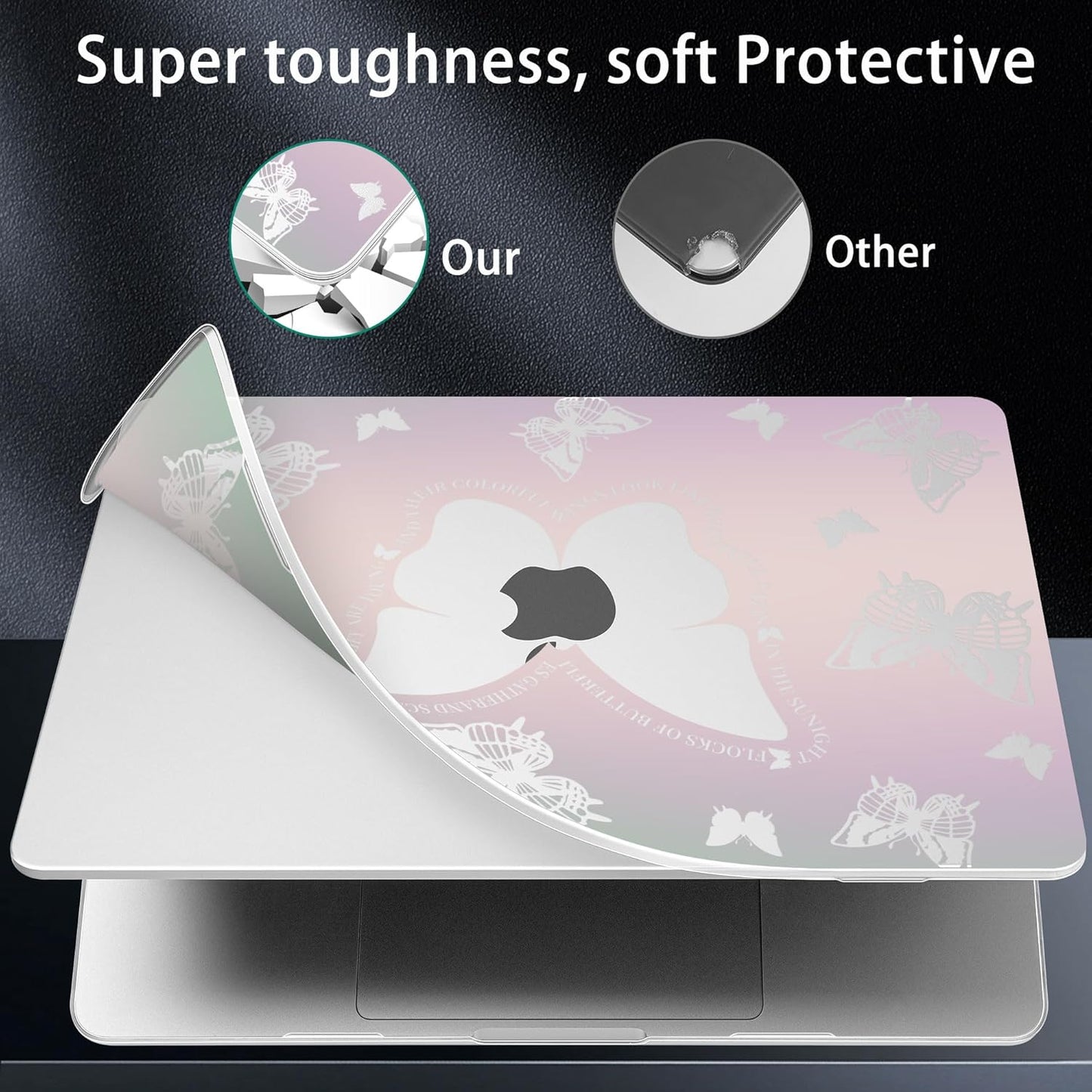 for MacBook Pro 16 inch Case 2021 2022 2023 2024 Release A3186 A3403 M4 A2991 M3 A2780 M2 A2485 M1 Pro/Max, Hard Shell Case with Screen Protector & Keyboard Cover, Butterfly