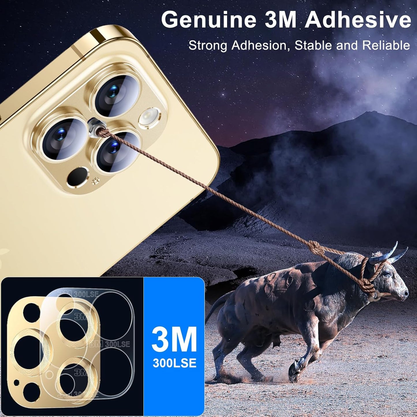 Esanik 2023 Upgrade 2 Pack for iPhone 14 Pro/iPhone 14 Pro Max Camera Lens Protector, Aluminum Alloy Metal matte Case Tempered Glass Camera Screen Cover, Scratch Resistant Case Friendly (Gold)