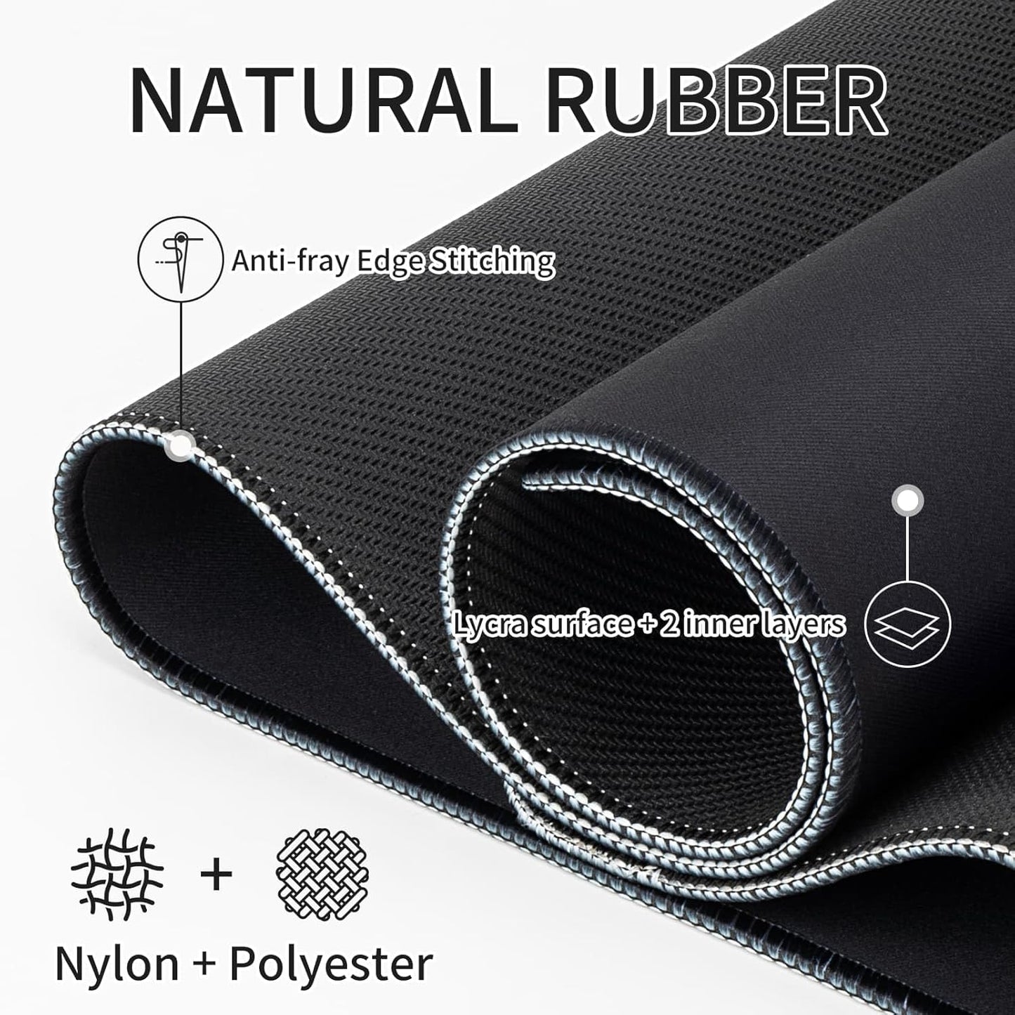 RAINYEAR Large Gaming Mouse Pad(35.4 x 15.7 Inch), Computer Mousepad with Anti-Slip Rubber Base, Smooth Large Keyboard Mouse Pad Mat for Gamer, Office, Home, Black