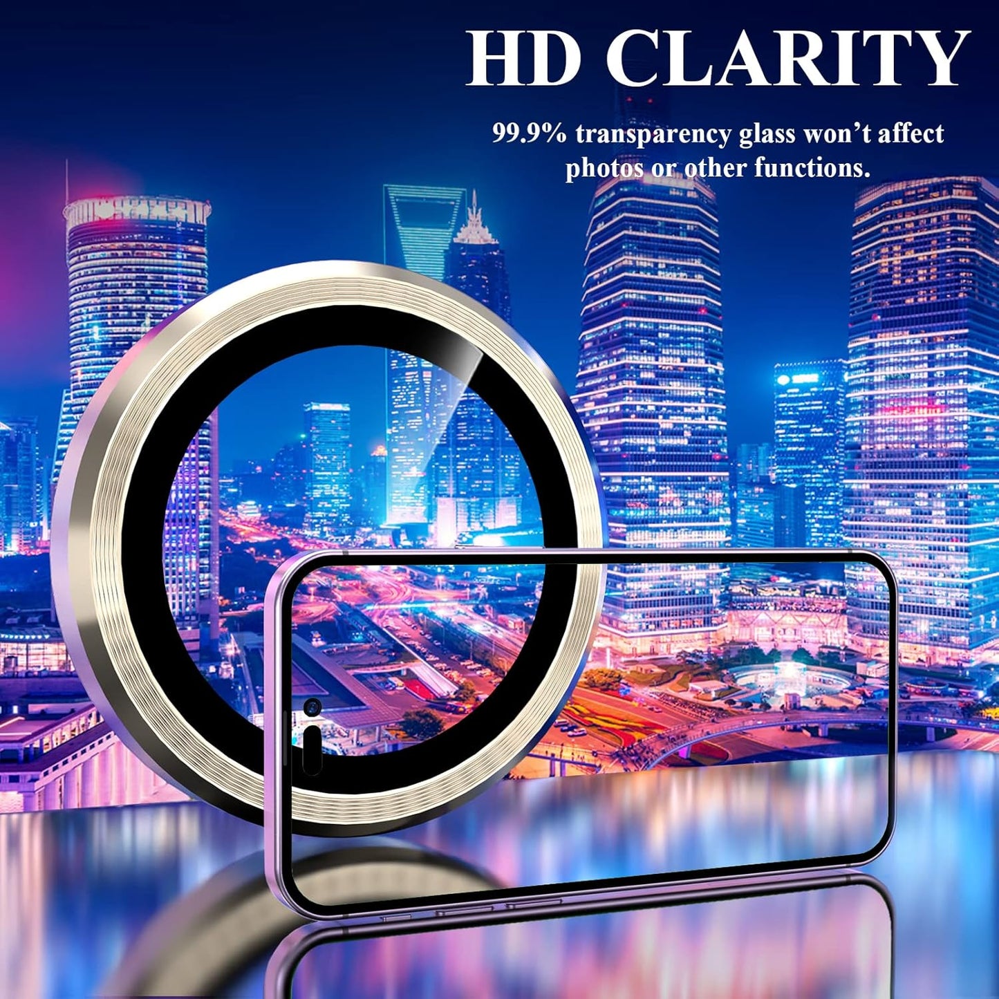 YWXTW Designed for iPhone 14 Pro Max Camera Lens Protector, for iPhone 14 Pro Camera Lens Protector, Individual Metal Anti Scratch HD Clear Case Friendly Tempered Glass Camera Cover, 1 Set