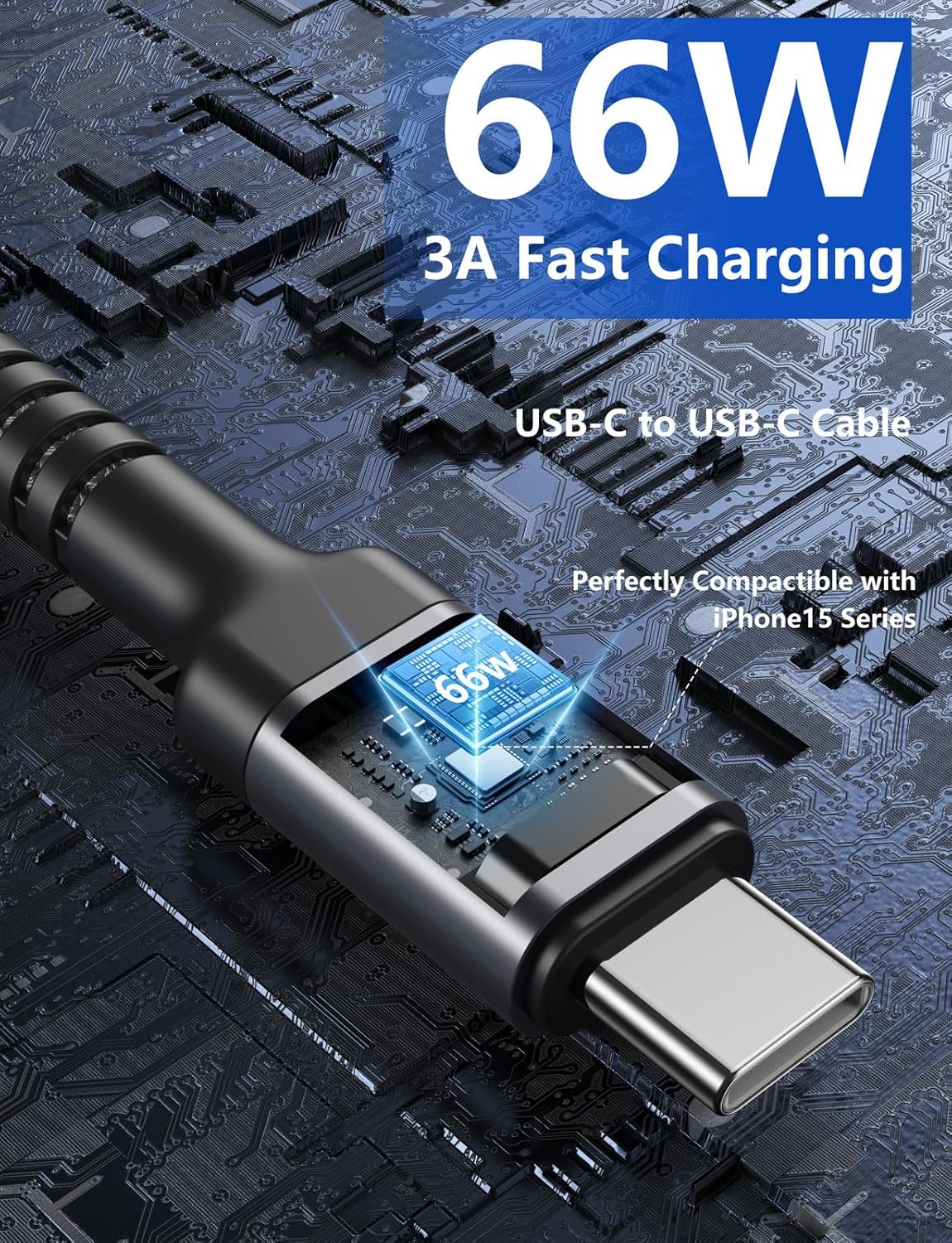 PRAKIE USB C to USB C Cable 6FT, USB Type C Fast Charging Cable 2Pack Nylon Braided USBC iPhone Charger Cord Compatible with iPhone 16/15/Pro Max/PlusSamsung Galaxy S23/LG/Switch