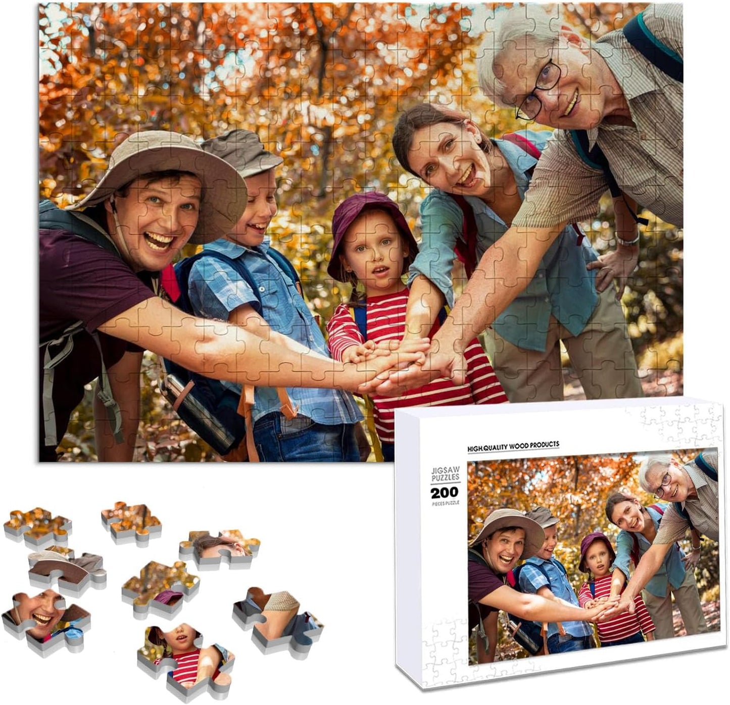 Custom Puzzle, Personalized Puzzle for Photos, Customized Puzzle 120/200/300/500/1000/1500 Pieces for Family, Christmas, Pet, Birthday, Wedding Gift