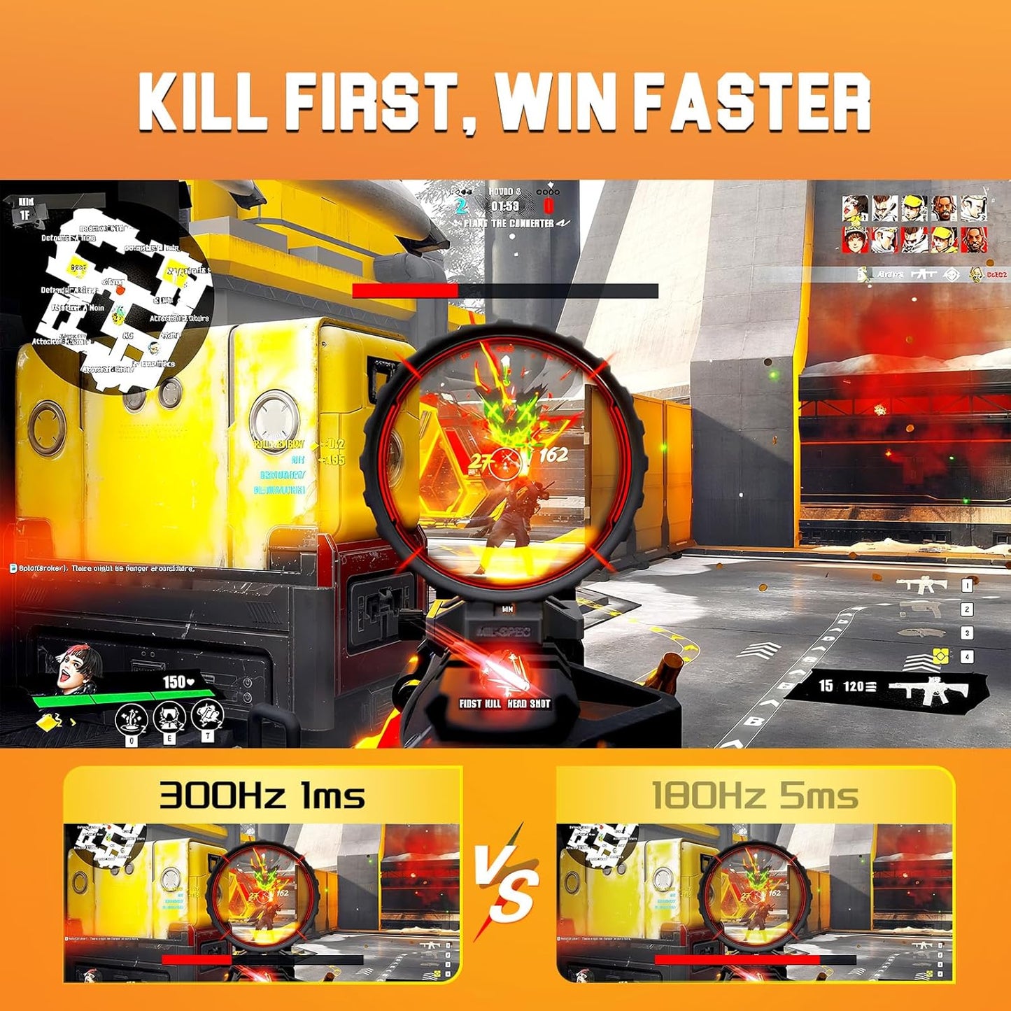 SANSUI 27 inch WQHD 2560x1440 300Hz 240Hz Gaming Monitor, FastIPS 1ms Computer Monitor, FreeSync Premium|Brightness 400Nits| 130% sRGB | 10Bits | HDR | ErgoStand | VESA Mount |2×DP 1.4 & 2×HDMI 2.1