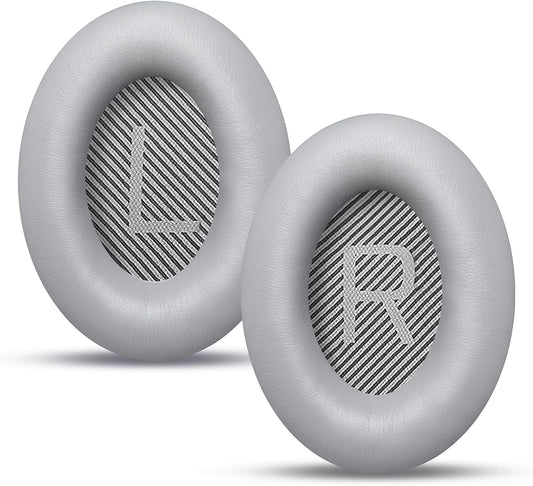 BINGLE Upgraded QC35 Replacement Ear Pads for Bose & Sound Insulation Bose QC35 ii Replacement Ear Pads, Added Thickness QC35 Replacement Headphone Pads with Soft Leather, Memory Foam Gray