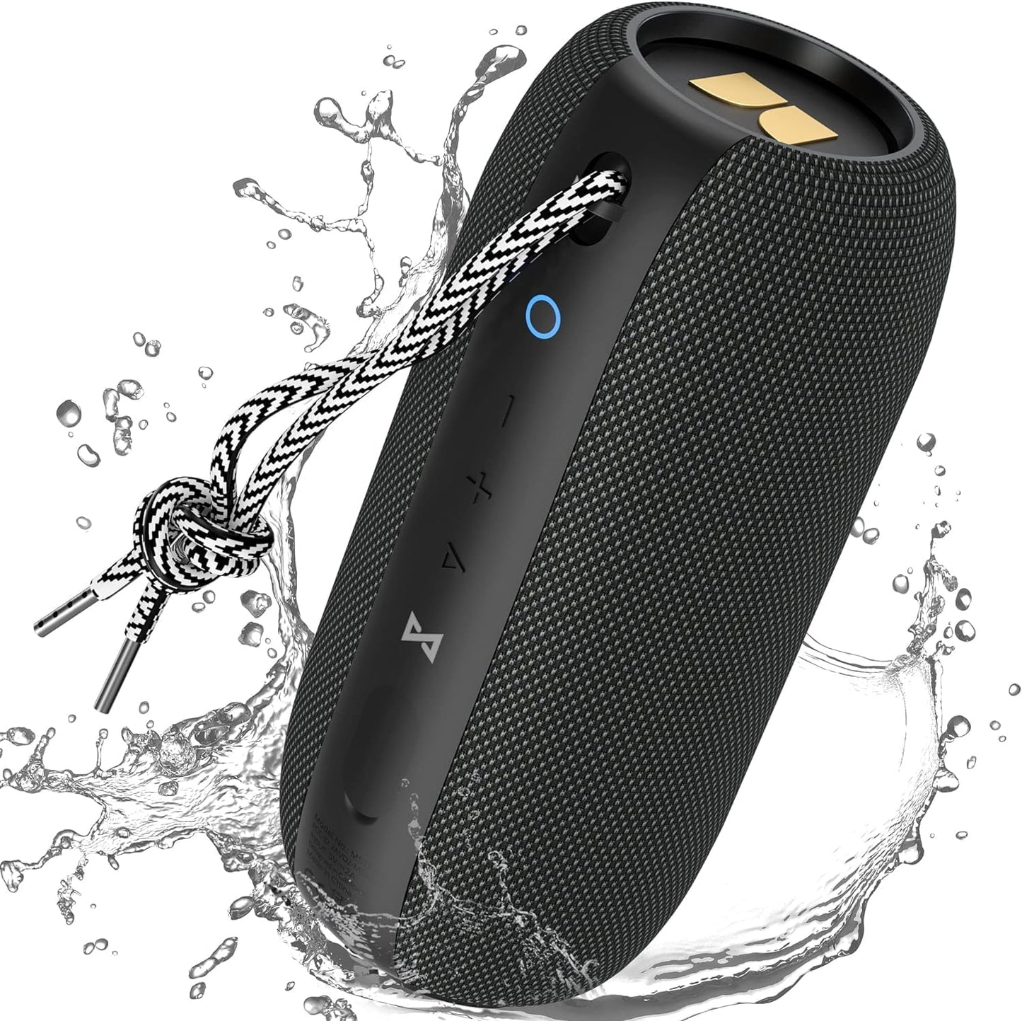 Monster S320 Portable Bluetooth Speaker,360°Stereo Surround Sound Effect, IPX7 Waterproof Speaker,32 Hours of Extra Long Playback Time, for Home Outdoor,Gold Black