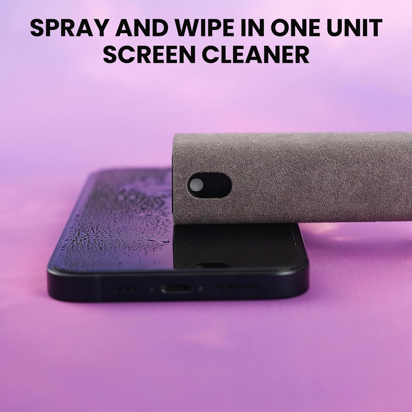 2 Pcs Screen Cleaner Kit, 3-in-1 Touchscreen Mist Cleaner Spray Bottle Tool & Microfiber Cloth for Phone/Laptop/Tablet/TV/Monitor/Car Screens(Pink+Grey)
