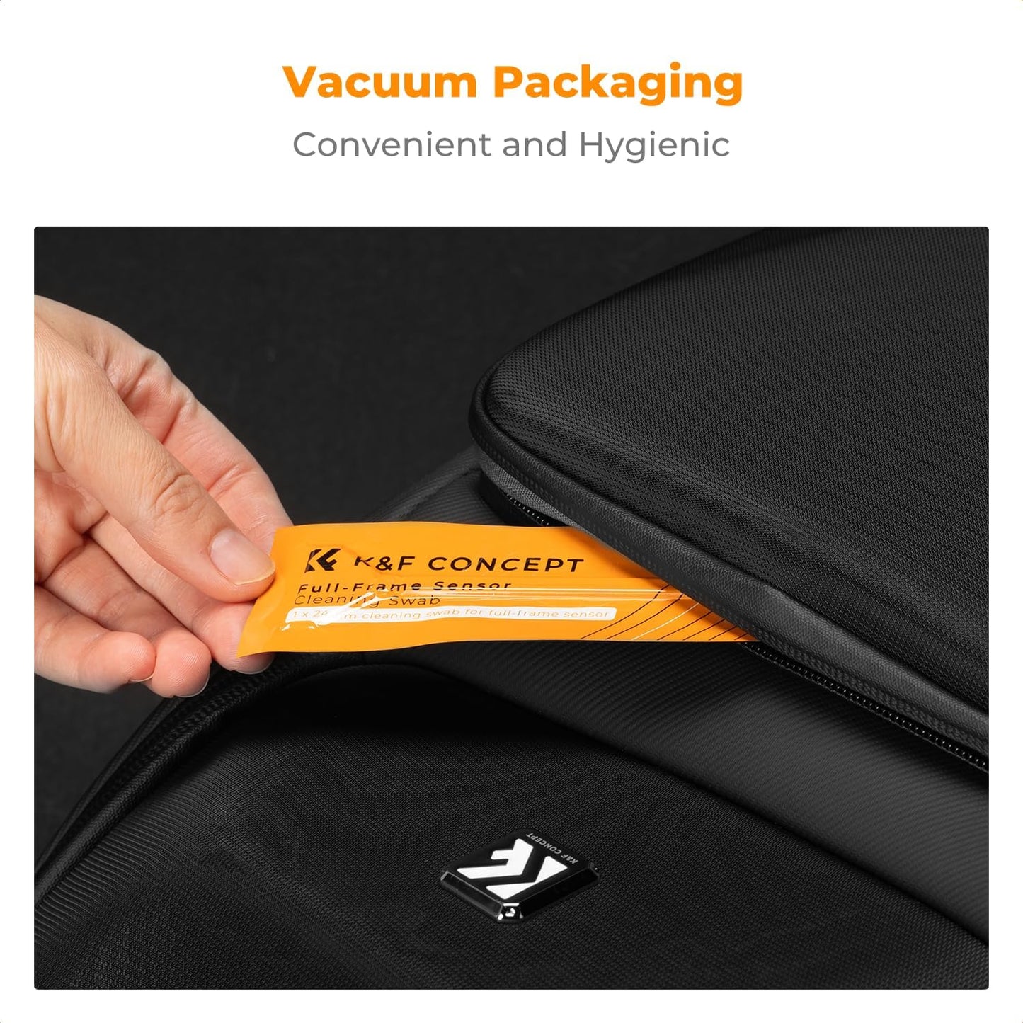 K&F CONCEPT 24mm Full Frame Sensor Cleaning Swab*6 + 20ml Sensor Cleaner, DSLR SLR Digital Camera CMOS and CCD Sensor Cleaning Swab Kits for Nikon Sony Canon Camera Clean