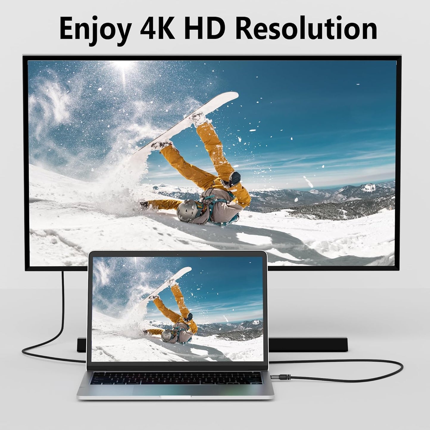 4K USB C to DVI Cable 25FT, USB Type-C to DVI-D Adapter Cord, (Thunderbolt 3/4) Compatible with iPhone 16/15 Series, MacBook Pro/Air, iPad Pro, iMac, Galaxy S24, XPS, Surface Book 3 and More, Real 4K