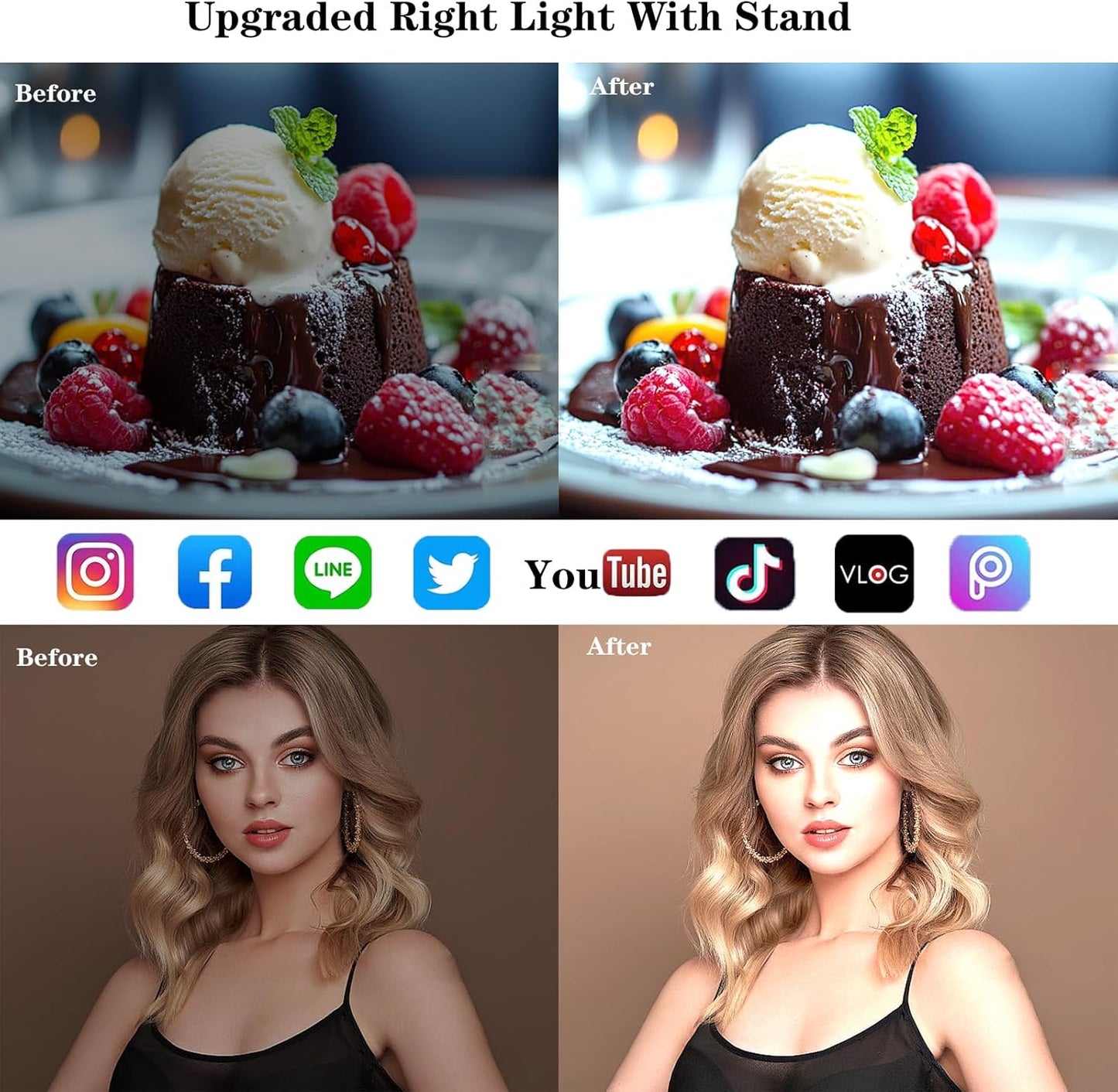 Ring Light with Stand, Desk Ring Light with Clip Upgraded 10W 3000K-6500K Travel Desktop Light for Phone Selfie Laptop Zoom Video Makeup Vlog Tiktok Live Streaming