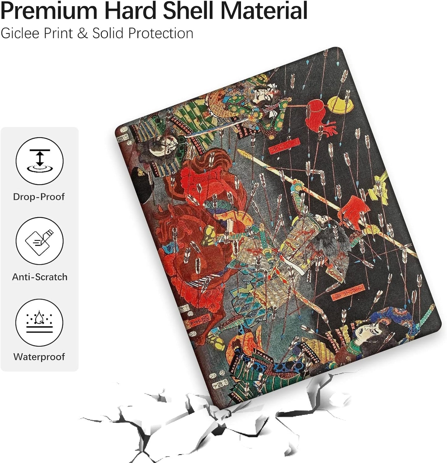 Berkin Arts for MacBook Pro 16 Inch Cover A3403 A3186 A2991 A2780 A2485 (2024-2021) with M4/M3/M2/M1 Chip with Keyboard Cover & Screen Protector Ukiyo-e (The Kusunoki's Final Attack by Kuniyoshi)