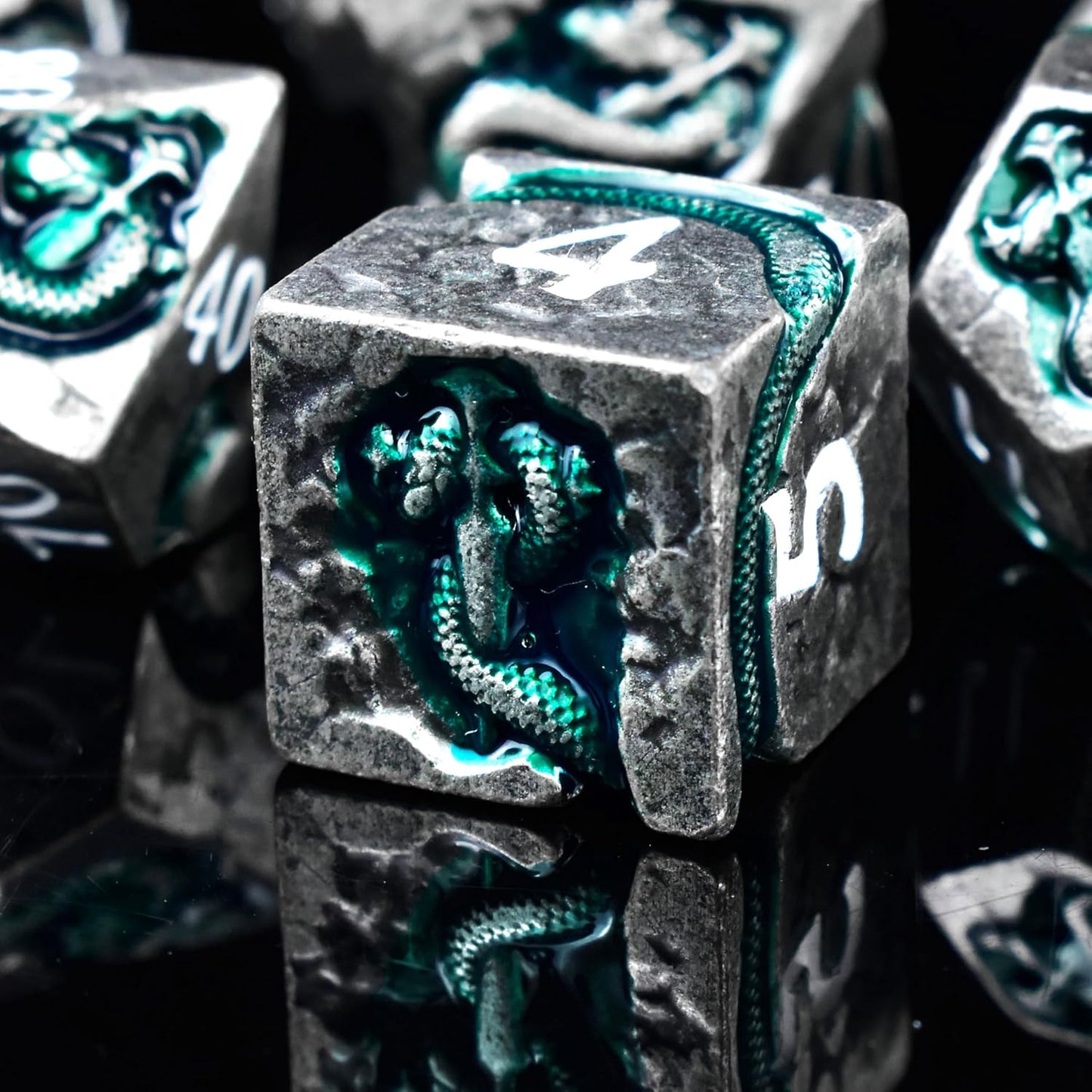 RULE DICE Serpent's Cunning DND Dice Set - Metal Dungeons and Dragons Dice for Players & DMS - Balanced Polyhedral D&D Dice, Unique D and D Gift for GMS and Players