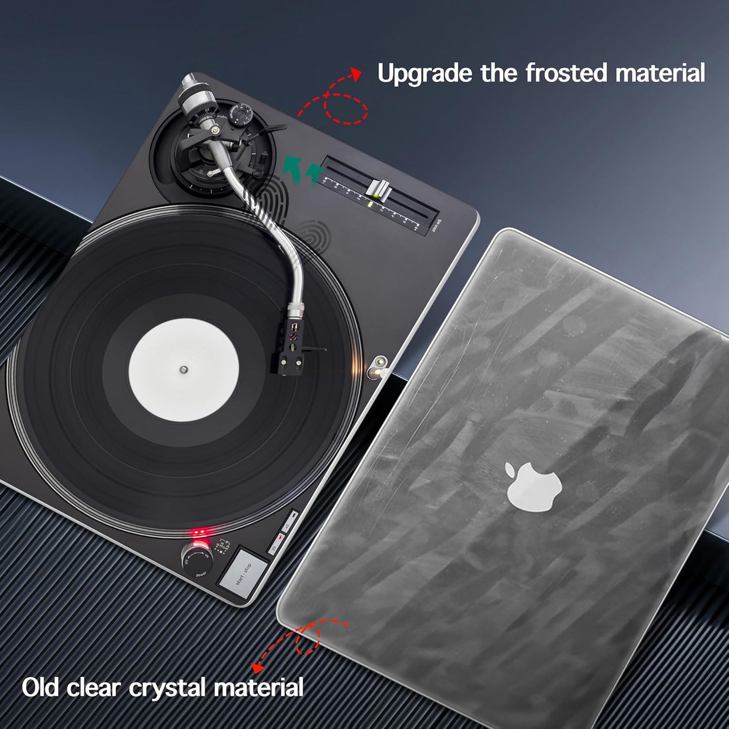 for MacBook Pro 16 inch Case 2021 2022 2023 2024 Release A3186 A3403 M4 A2991 M3 A2780 M2 A2485 M1 Pro/Max, Hard Shell Case with Screen Protector & Keyboard Cover, DJ Turntable