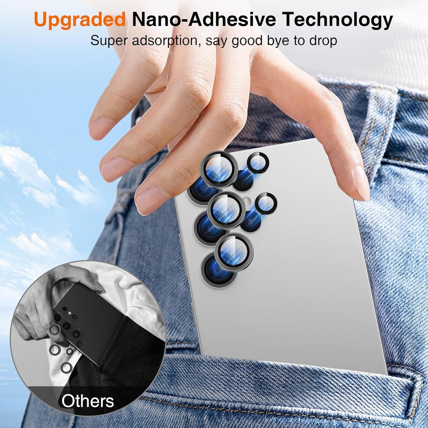 YWXTW [2025 Original Like for Samsung Galaxy S25 Ultra Camera Lens Protector, [Ultra-Thin & 6X Stronger] S25 Ultra Camera Lens Cover, 9H Tempered Glass Upgraded Metal Edging(Titanium silver)