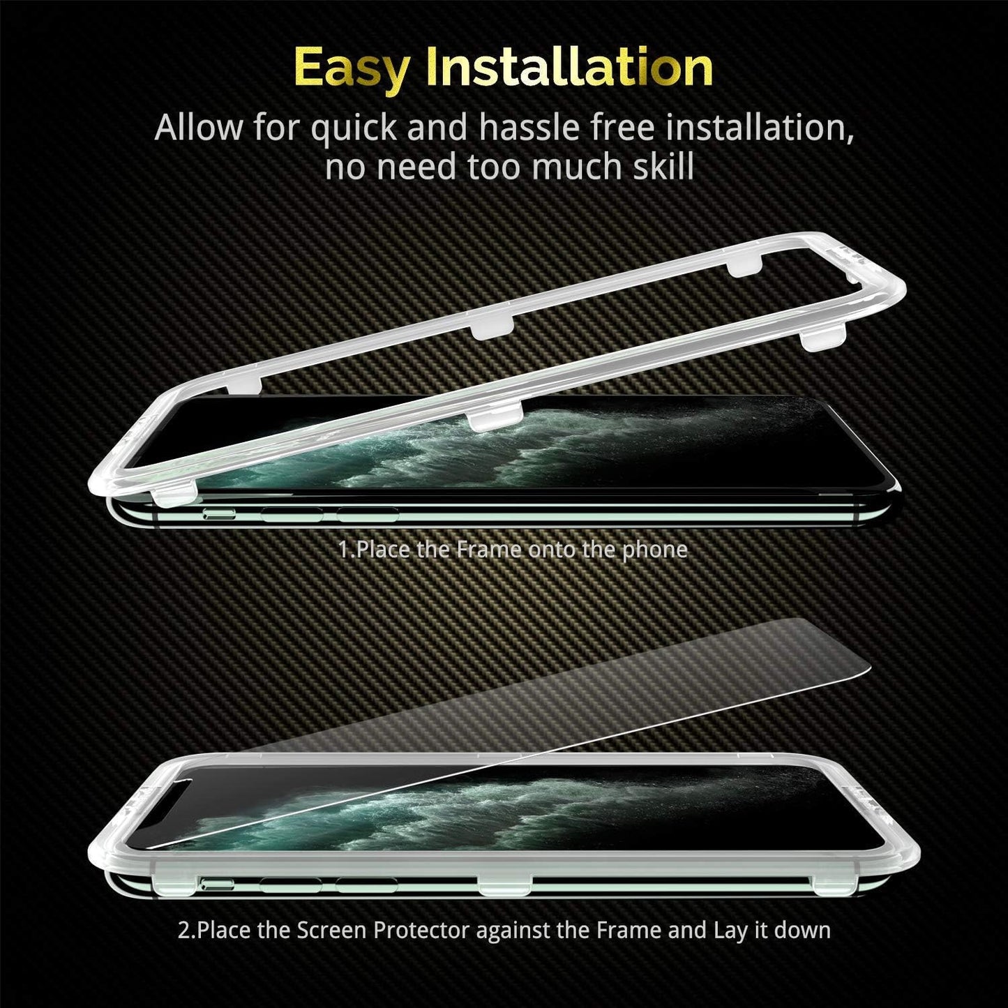 UNBREAKcable Tempered Glass for iPhone 11 Pro Max/XS Max [6.5 inches-2 Pieces] 9H Hardness Screen Protector Film/2.5D Double Defence Screen Protector – [Anti-Scratch, Anti-Fingermarks, Bubble Free]