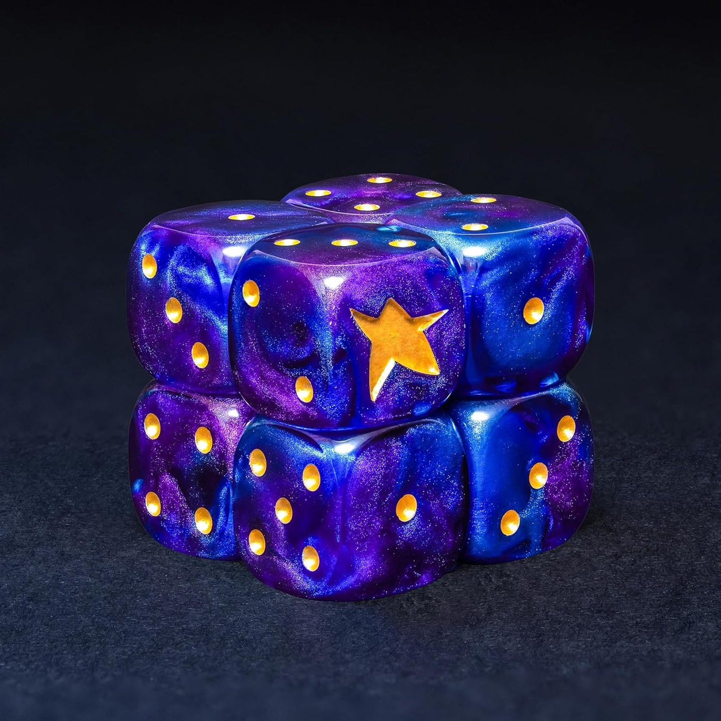 Cthulhu D6 Dice Set – 10 x 16mm Resin Dice with Elder Sign on Six | Classic Pips | Lovecraft Horror Themed Dice for Wargames, TTRPG, Board Games, DND, Call of Cthulhu