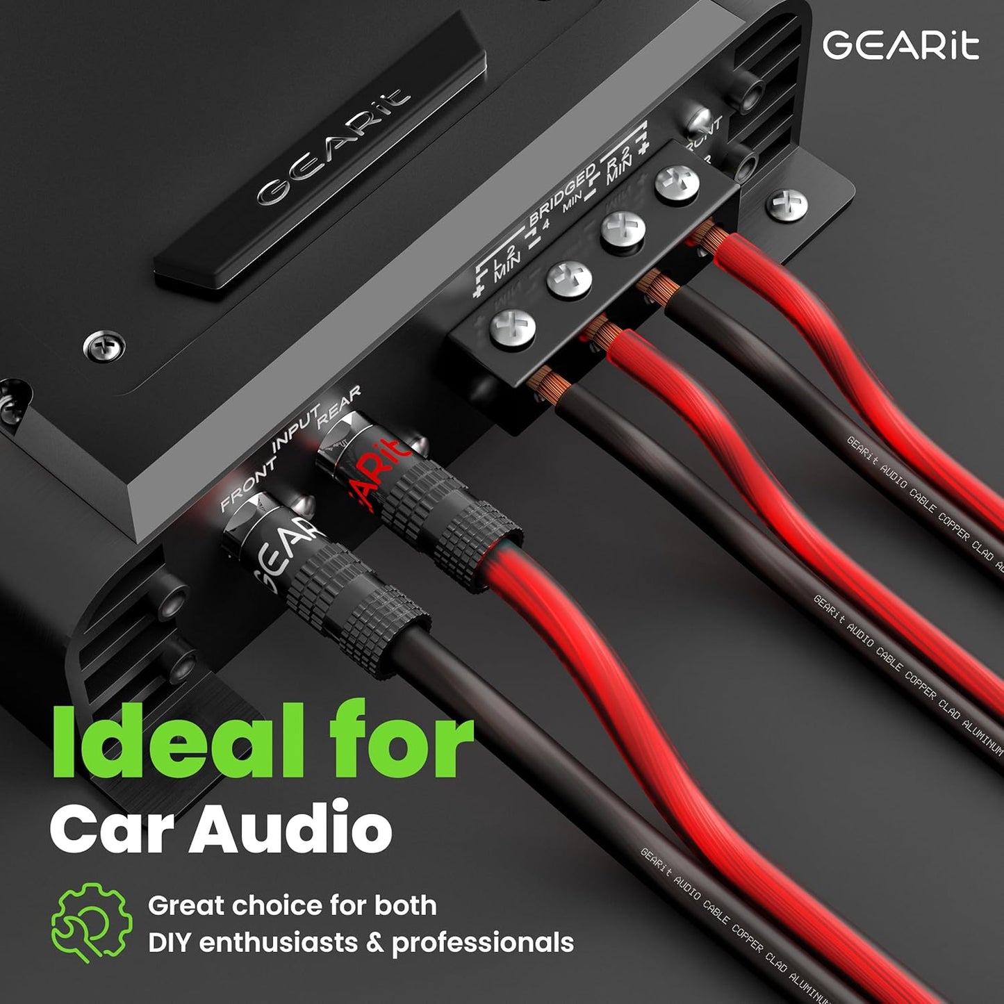 14 Gauge Car Speaker Wire, GearIT Pro Series (100 Feet, Soft Touch Translucent Red / Black) Copper Clad Aluminum CCA 14 AWG Automotive Car Speaker Wire for Car Stereo, Car Audio Wiring Kit - 100ft