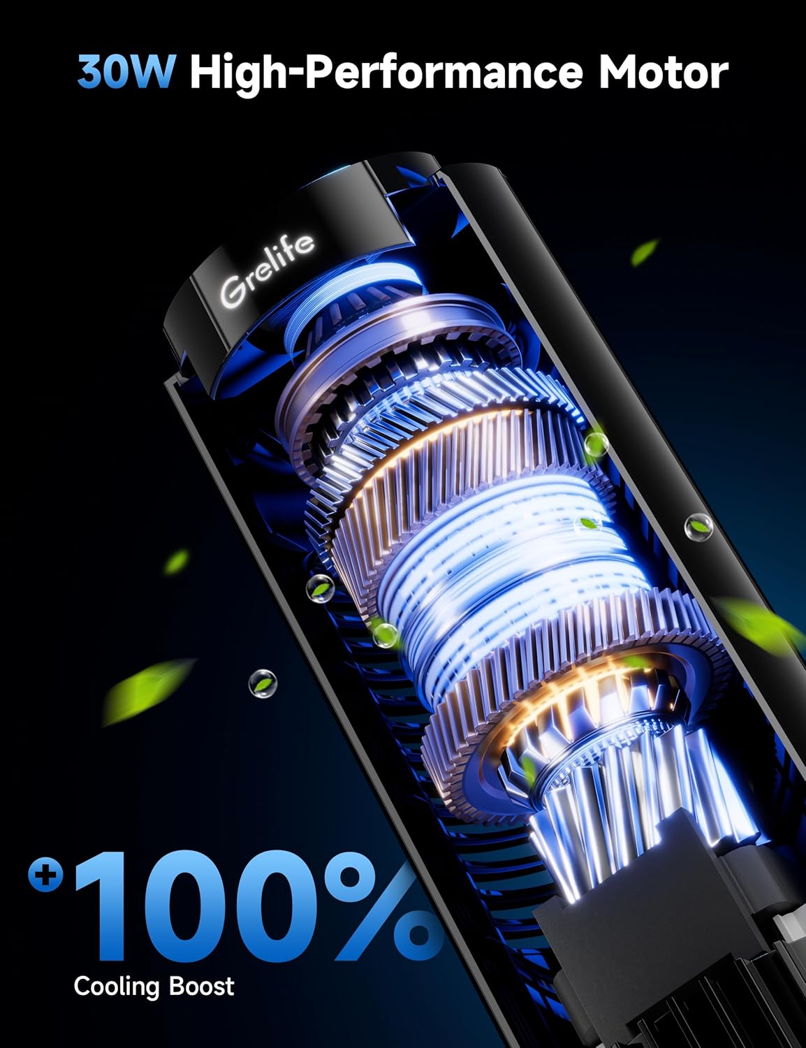 Grelife Tower Fan, 13" Electronic Model with Remote Control, 28dB Quiet Operation, 90° Wide Oscillation, 3 Speeds, 7.5H Timer, LED Display, Bladeless Safe Design for Bedroom Office Home Dorm and Desk