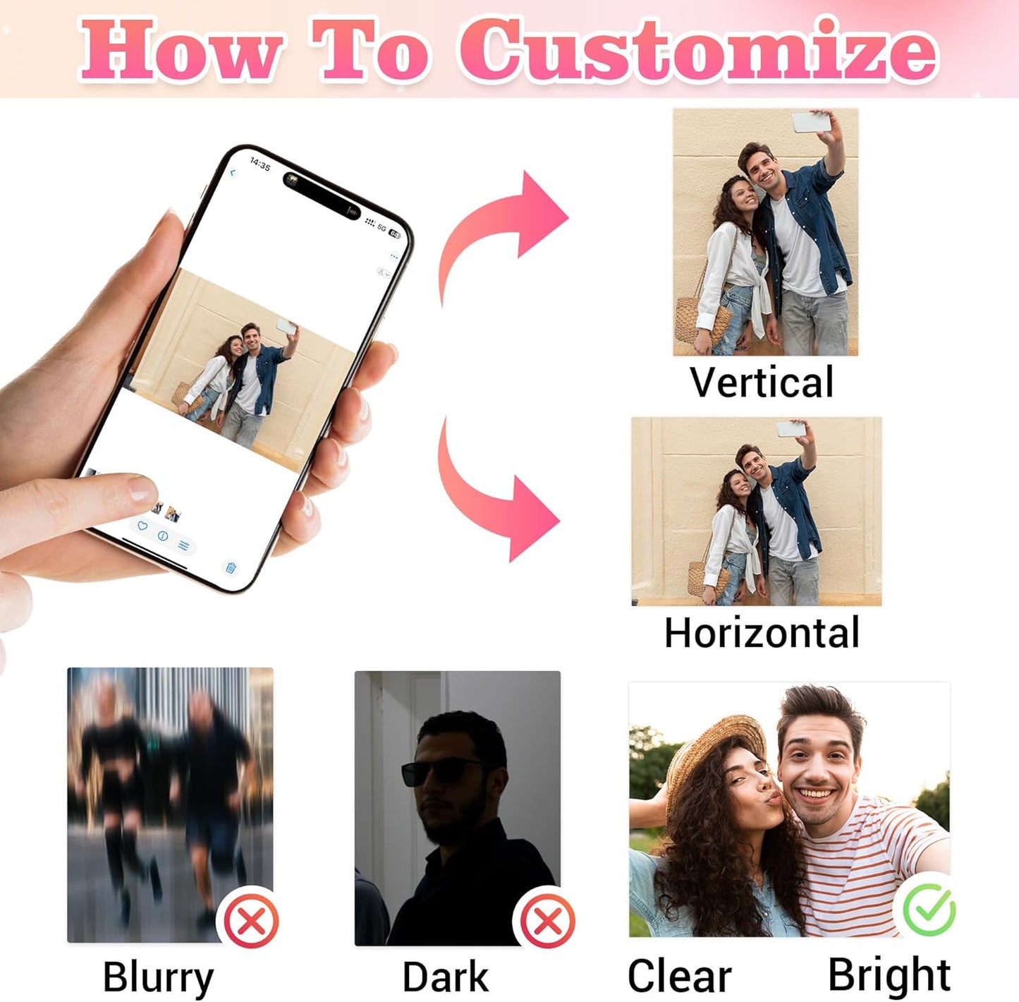 Easycosy Custom Photo Puzzles 1314/520 Pieces for Adults Families Personalized Picture Text Jigsaw Puzzle Gift for Holiday Birthday Wedding Anniversay(Horizontal/Vertical)