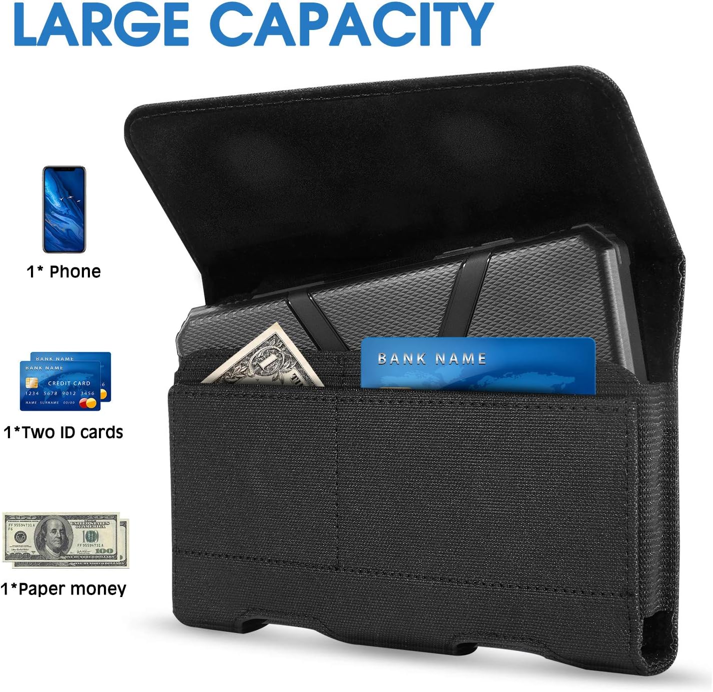 BECPLT for Galaxy S24 Ultra 5G Holster Case,Galaxy S23 Ultra S22 Ultra 5G S22+ 5G S21 Ultra 5G Nylon Holster Belt Case with Clip/Loops Belt Pouch Holder for Galaxy Note 20 Ultra S20+ S20 Ultra 5G