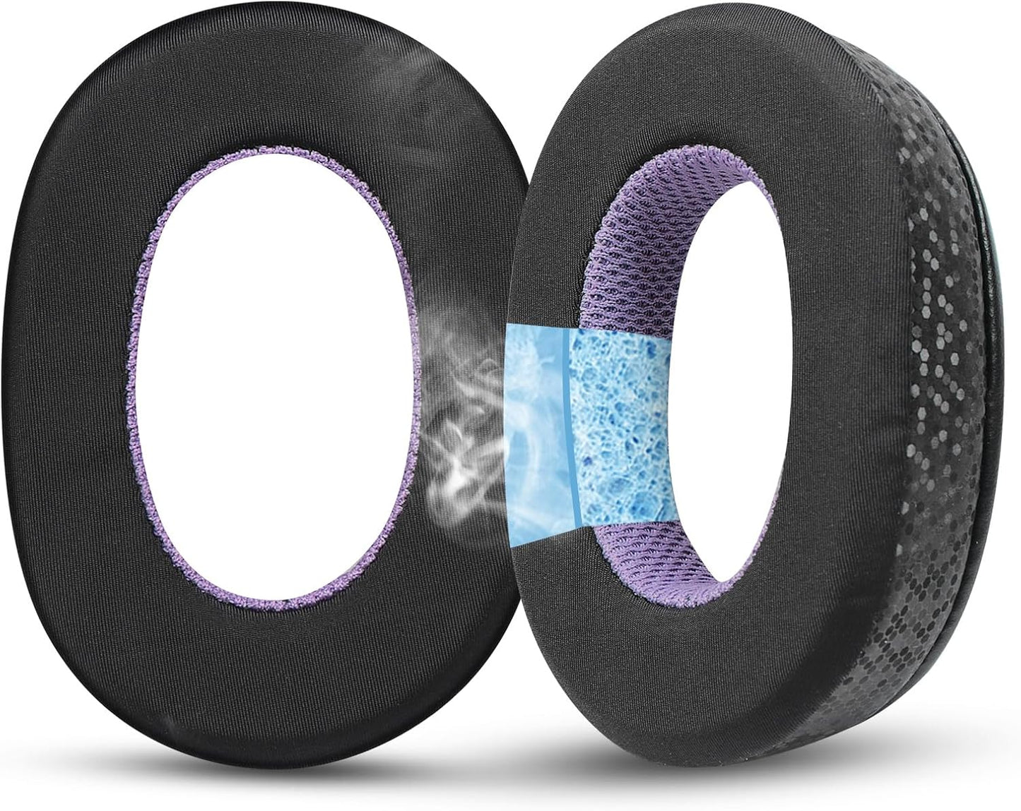 Magic Ice Gel Replacement Earpads for WH-1000XM2/MDR-1000X Headphones (Black/Purple)