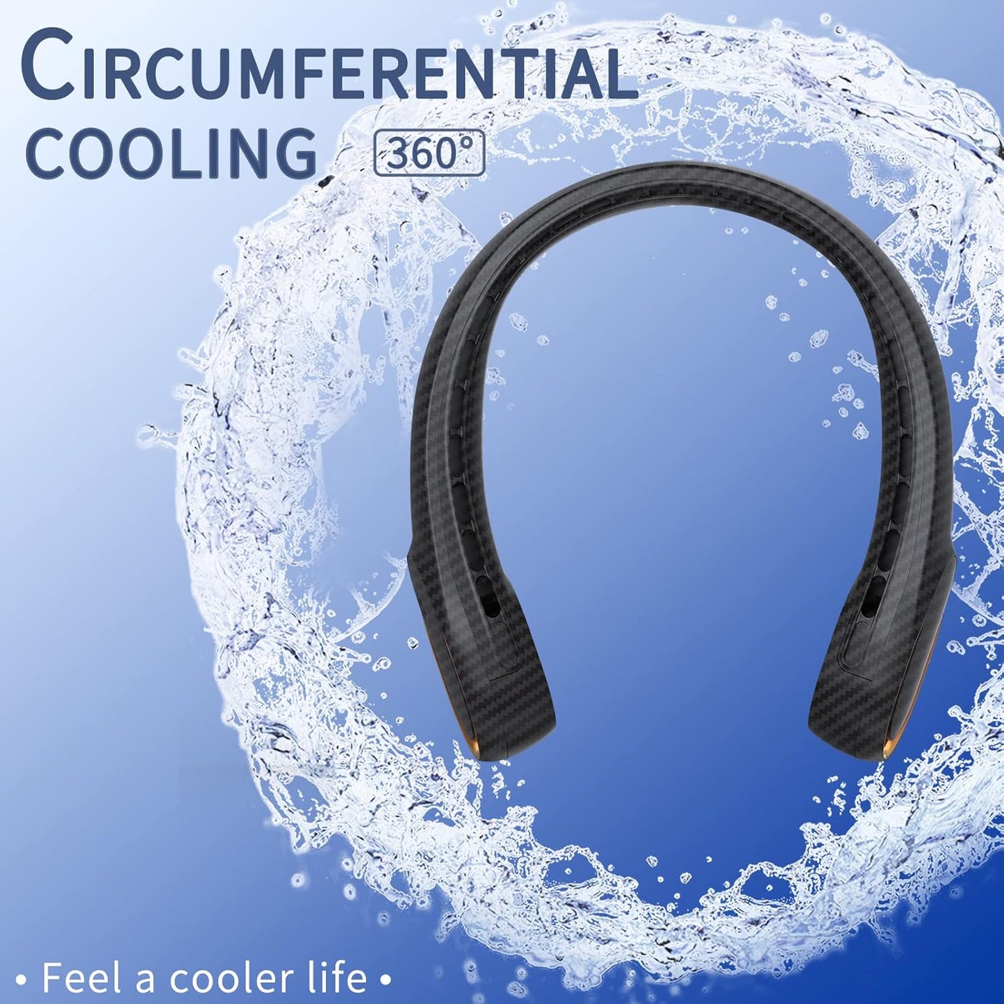 FrSara Neck Fan, Portable Personal Fan Strong Wind, 5200mAh, Air Volume,360° Cooling, No Hair Twisting, Air Volume On 2 Sides, Non-Slip, Quick Charge, Long Use Time, Gift for Women, Men, Birthday