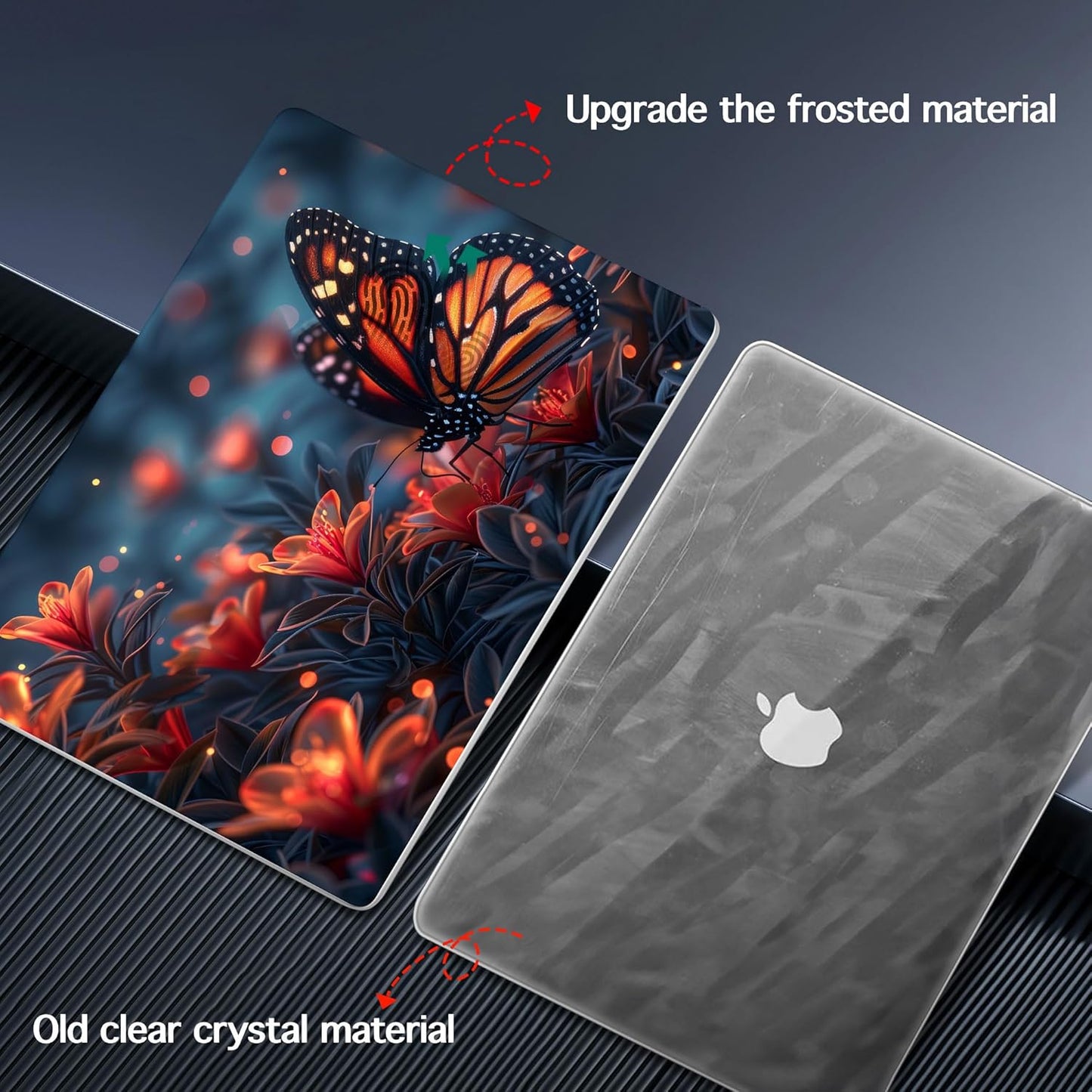 for MacBook Pro 16 inch Case 2021 2022 2023 2024 Release A3186 A3403 M4 A2991 M3 A2780 M2 A2485 M1 Pro/Max, Hard Shell Case with Screen Protector & Keyboard Cover, Butterflies Flowers