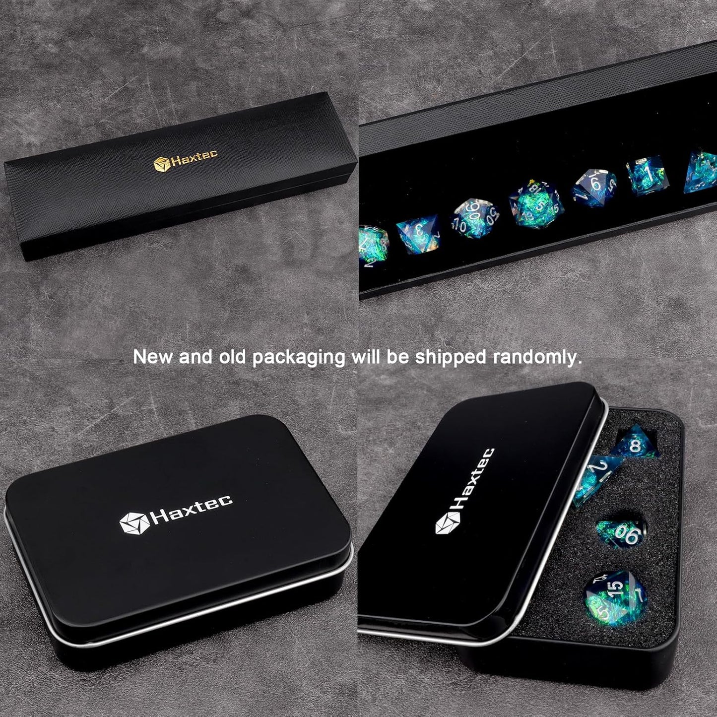 Haxtec DND Dice Set Sharp Edge Resin Dice with Dice Case Blue D&D Polyhedral Dice for TTRPGs Compatible with Dungeons and Dragons Galaxy Series