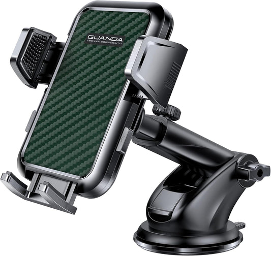 Suction Cup Car Phone Mount for Windshield/Dashboard, Hand Free Mobile Phone Holder for Car, Universal Cell Phone Holder Stand for iPhone 15 14 13 12 Pro Max Samsung Android 【Thick Case Friendly】