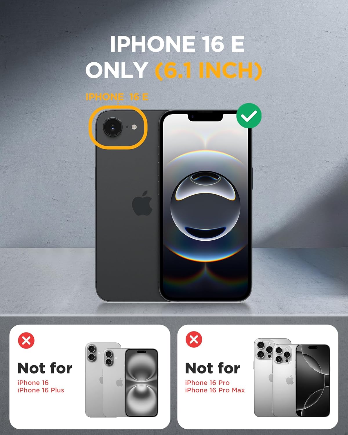 Miracase Magnetic for iPhone 16e Case Full-Body Phone with Built-in Glass Screen Protector, [Compatible with MagSafe] Military Drop Proof 16E Cover Bumper 6.1 inch, Blue