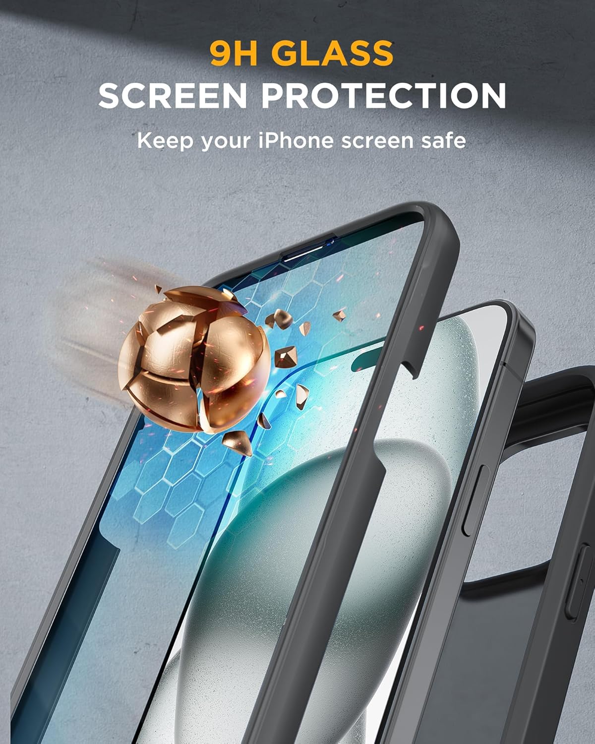 Miracase Magnetic for iPhone 15 Plus Case 6.7'' [Compatible with Magsafe] only for 15 Plus Phone Case Cover with Built-in 9H Tempered Glass Screen Protector,Magnetic Frosted Black