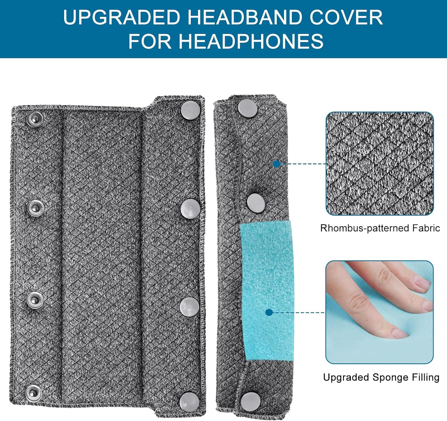 GEVO Replacement Headphone Headband Cover for Sony WH-1000XM4,WH-1000XM3/H910N/XB910N/XB900N/CH710N Headphones,Headband Cushioning Pad Protects Repair Parts,Easy Installation,No Tools Required (Gray)