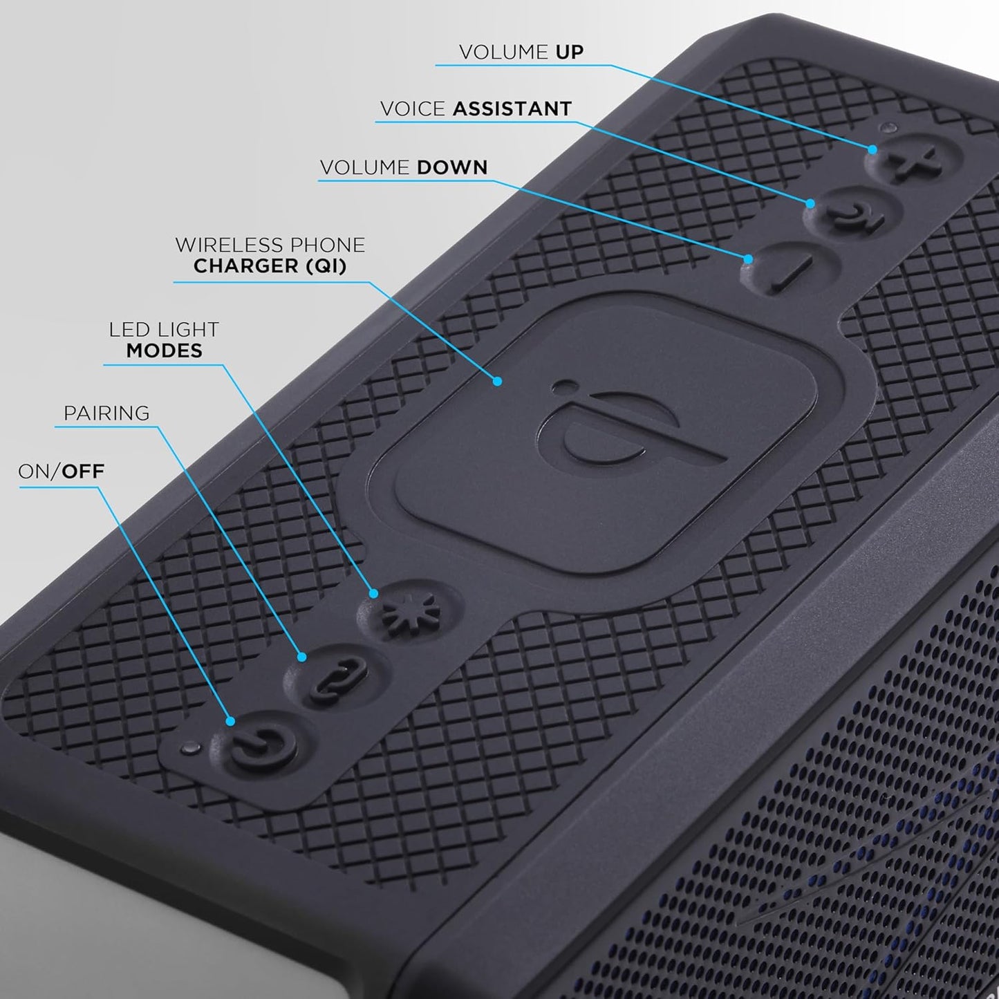 Altec Lansing Loud Portable Speakers Bluetooth Wireless Waterproof - MultiColor LED, 20 Hour Playtime, Mount Included | HydraBLAST 2.0 Magnetic Bluetooth Speaker for Travel, Home and Outdoor Adventure