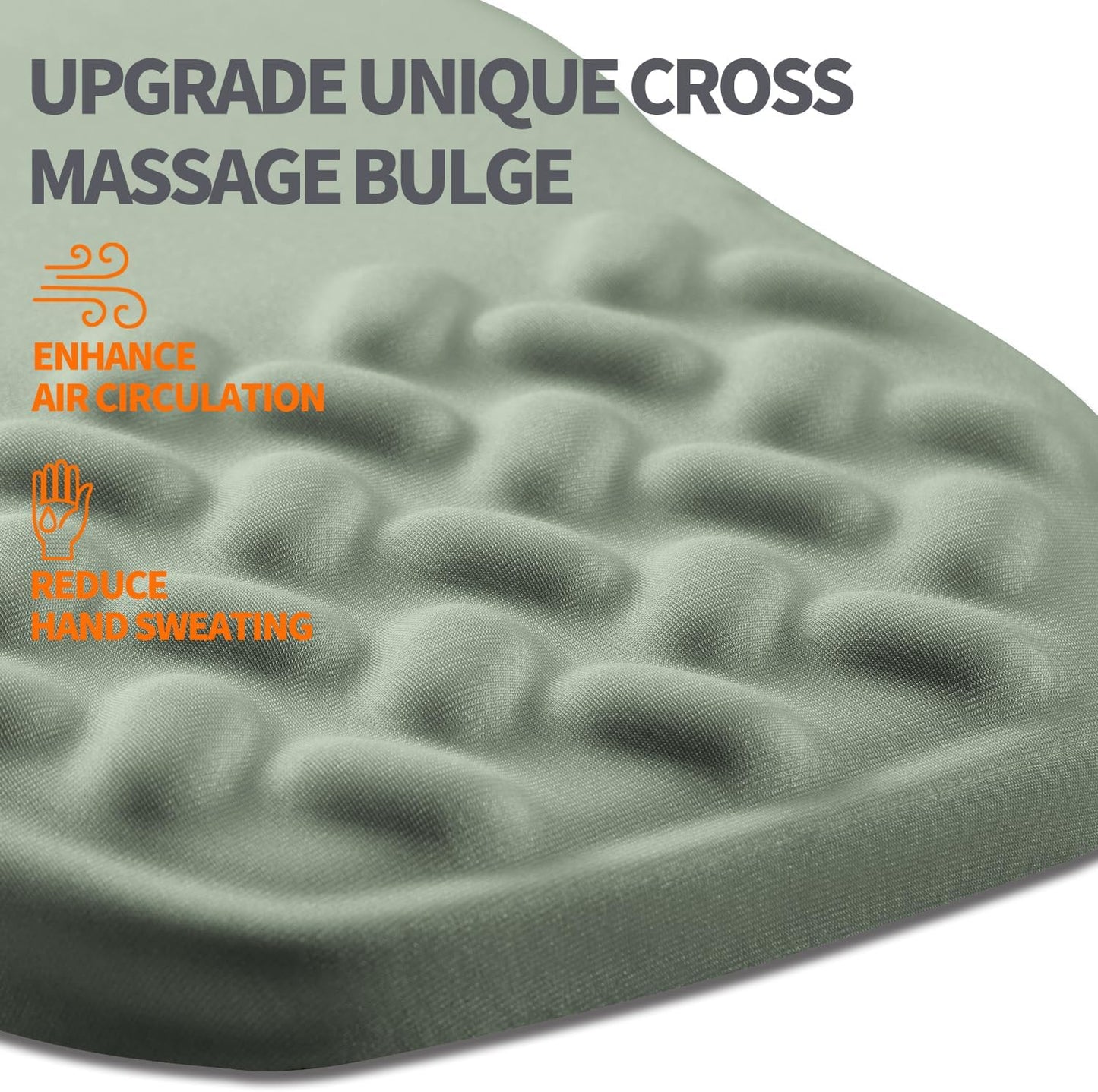 Ergonomic Slope Mouse Pad Wrist Support, Wrist Rest Mousepad for Carpal Tunnel Pain Relief with Massage Bulge and Slow Rebound Memory Foam (12x8 inch, Light Green)