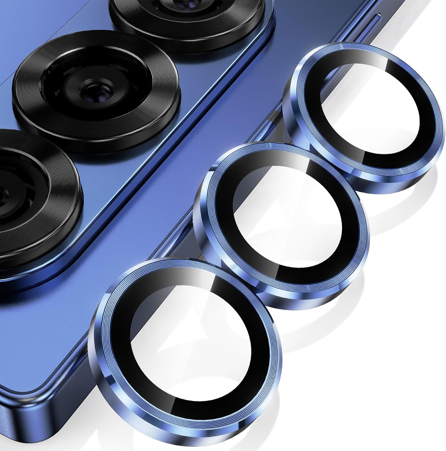 YWXTW for Samsung Galaxy Z Fold 7 Camera Lens Protector, [12X Stronger Adhesion] Individual Anti Scratch Metal Ring Tempered Glass Camera Screen Protector for Z Fold 7 Accessories 2025 (Dark Black)