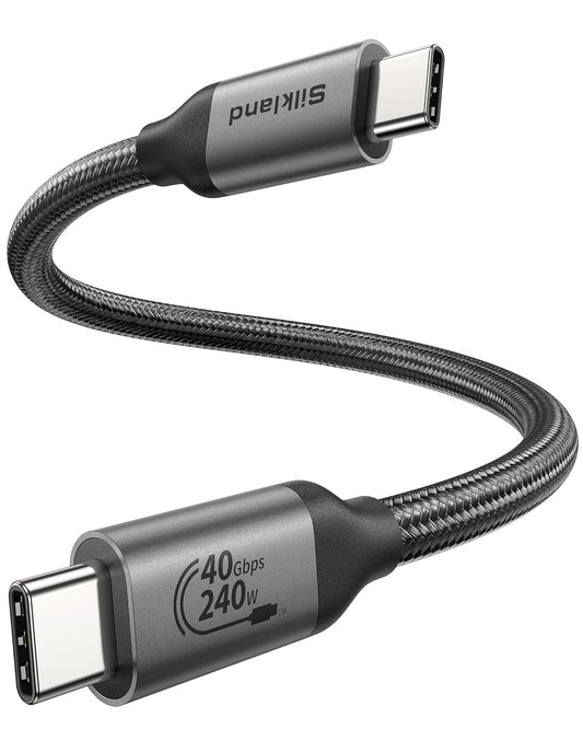 Silkland USB C Data Cable 40Gbps, USB4 for Thunderbolt 4 Cable 1.6FT, Supports 240W PD 3.1 Charging, [8K/6K 60Hz] USB C Monitor, Compatible with MacBook, SSD, Hub,Docking, eGPU, iPhone 16